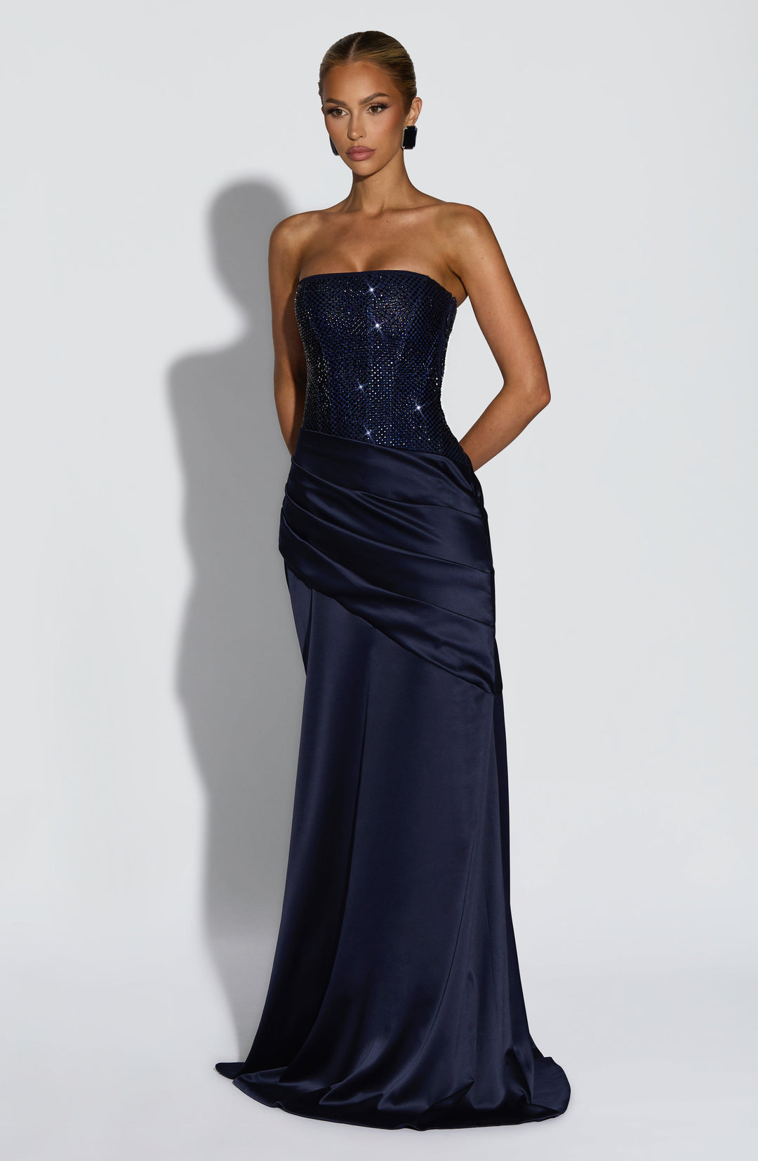 Elenine Maxi Dress in Navy by Clandour, product photo 4
