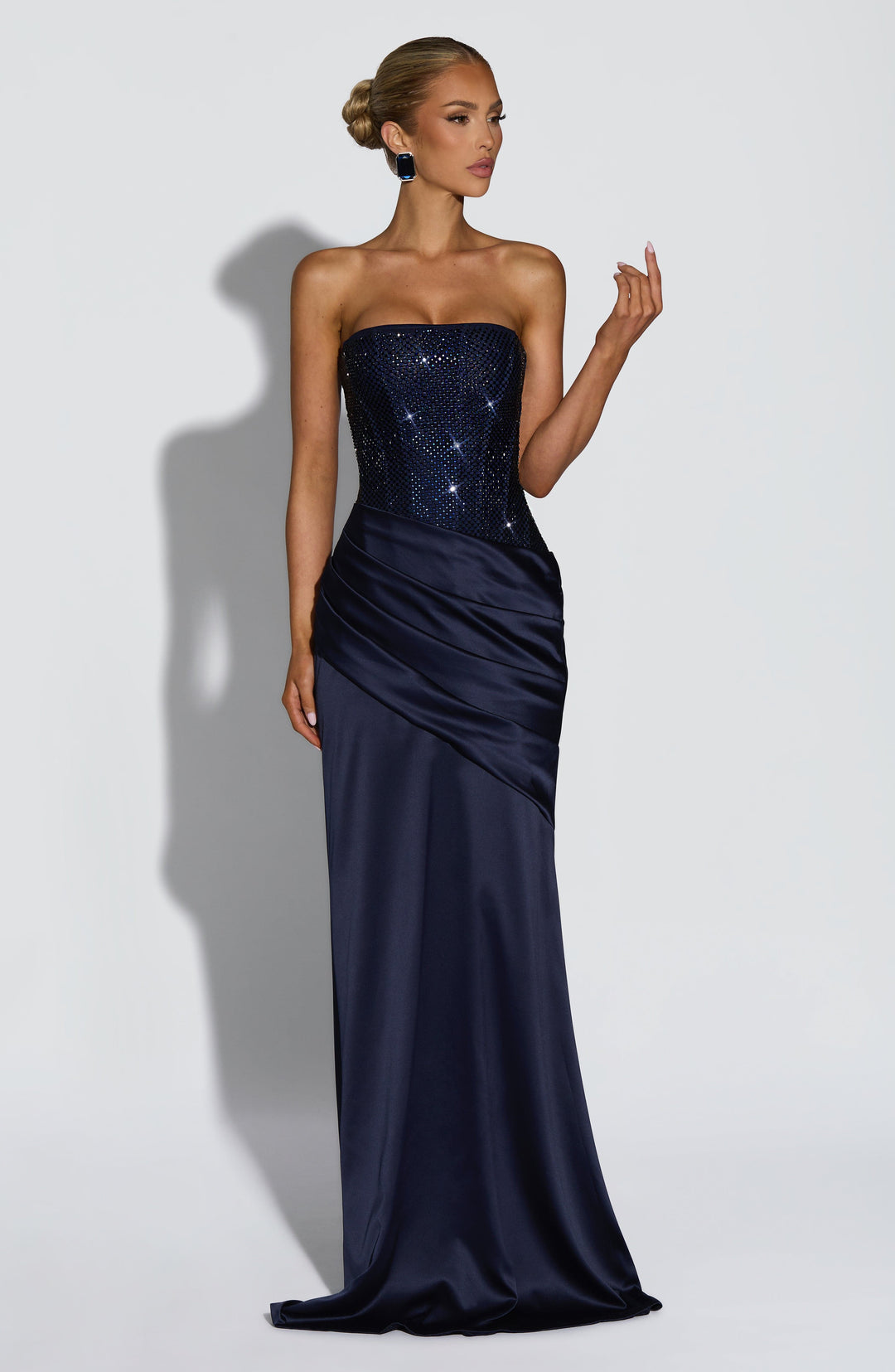 Elenine Maxi Dress in Navy by Clandour, product photo 5