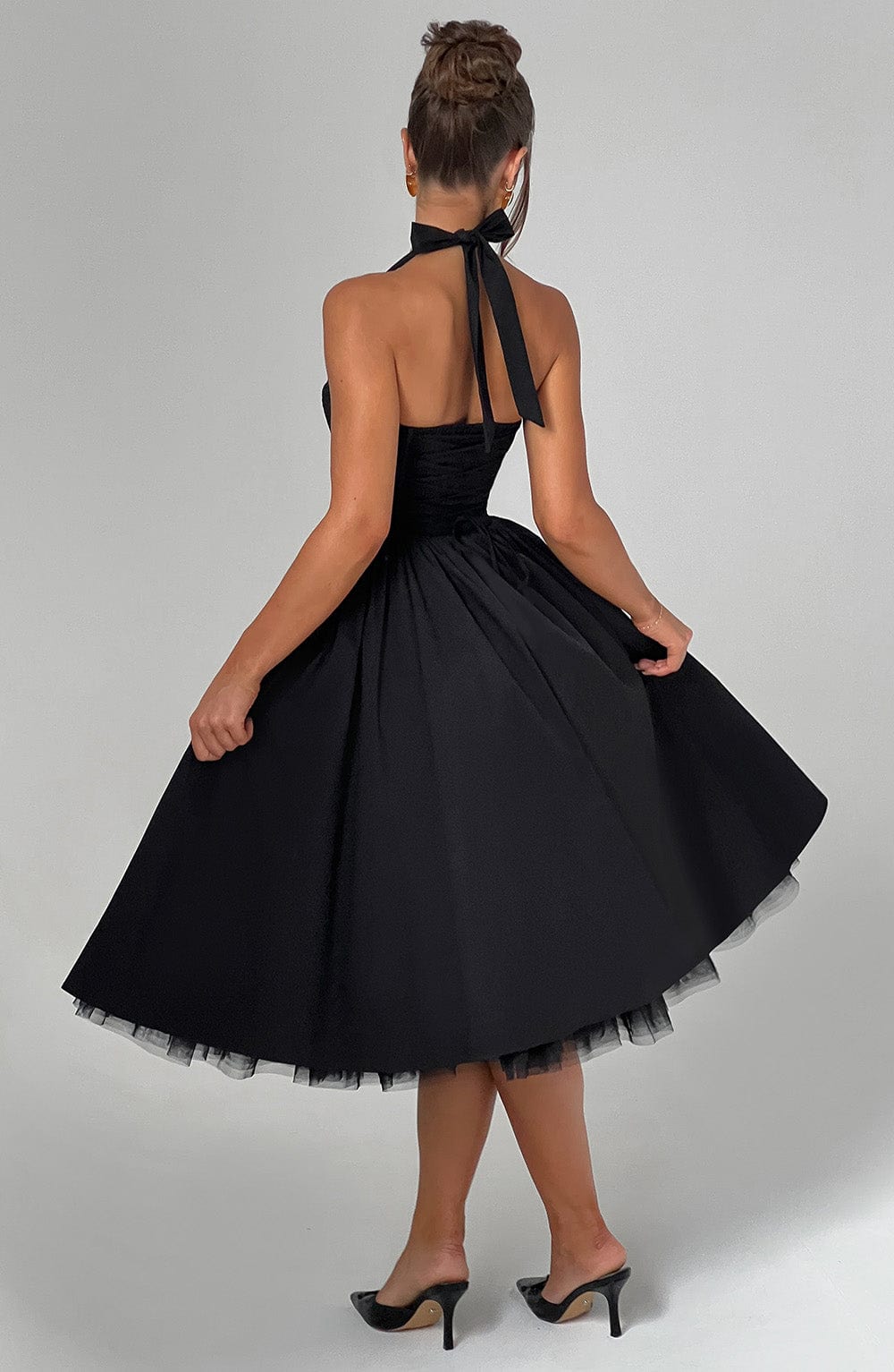 Elenlise Midi Dress in Black by Clandour, product photo 3