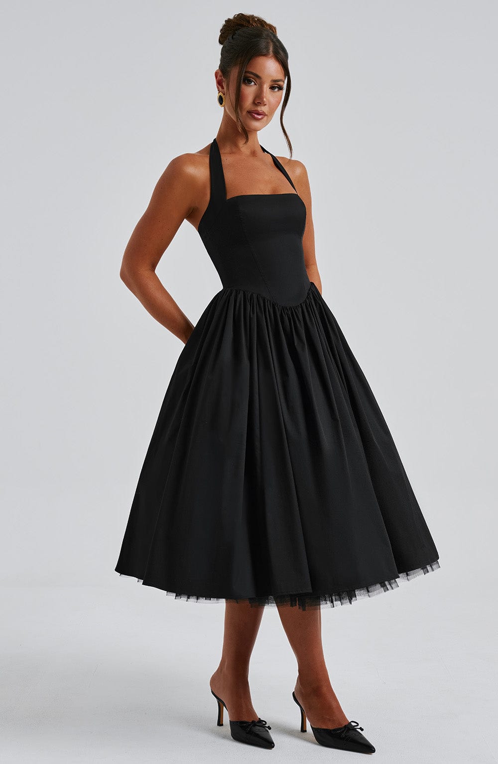Elenlise Midi Dress in Black by Clandour, product photo 6