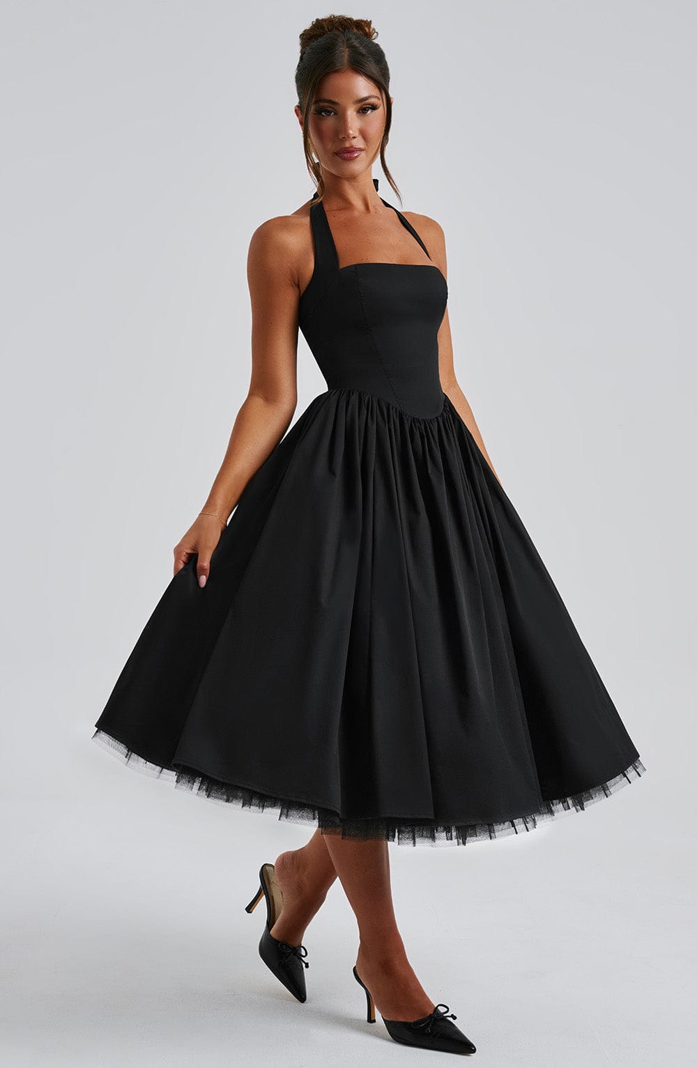 Elenlise Midi Dress in Black by Clandour, product photo 7