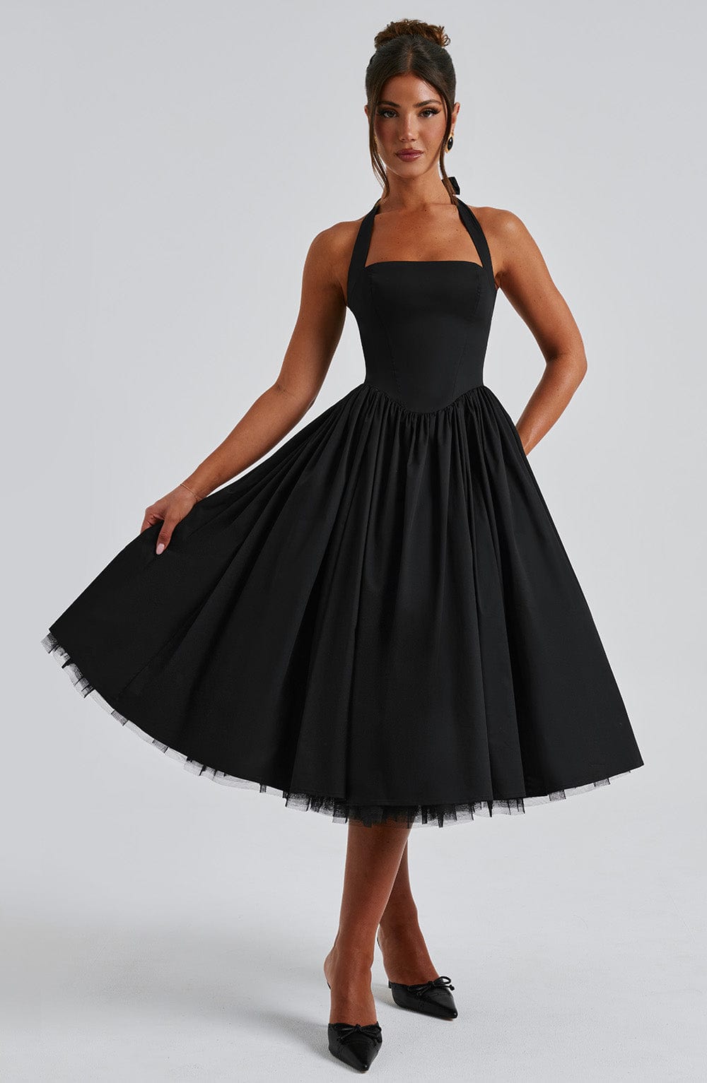 Elenlise Midi Dress in Black by Clandour, product photo 9