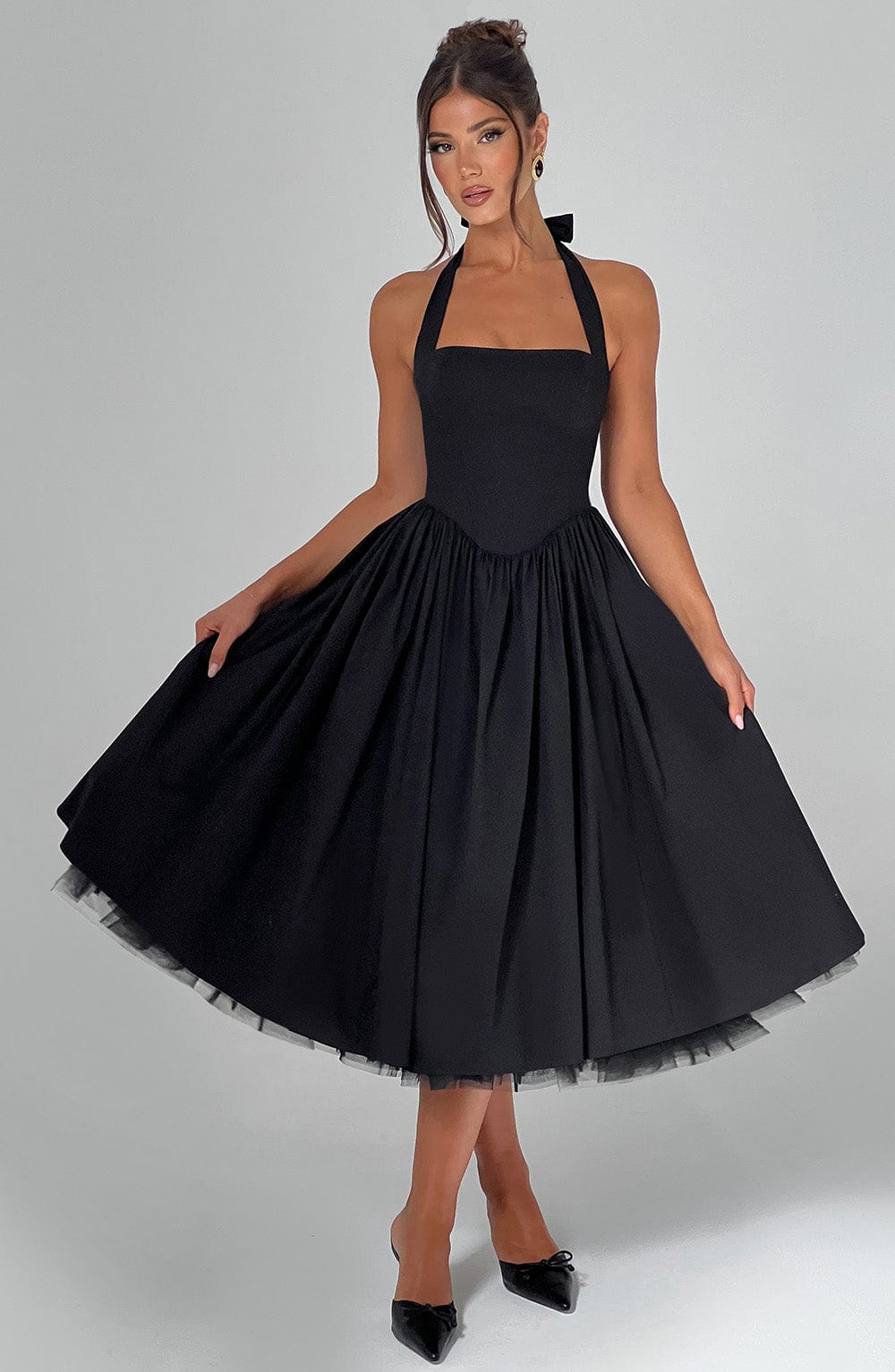 Elenlise Midi Dress in Black by Clandour, product photo 10