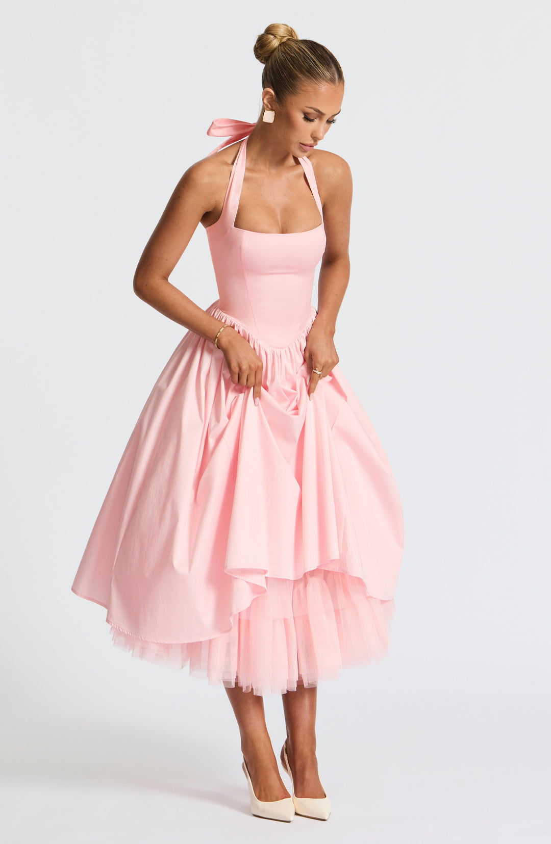 Elenlise Midi Dress in Blush by Clandour, product photo 4