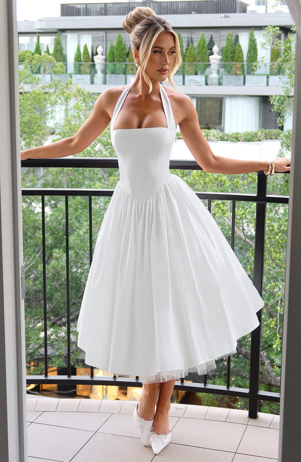 Elenlise Midi Dress in Ivory by Clandour, product photo 3