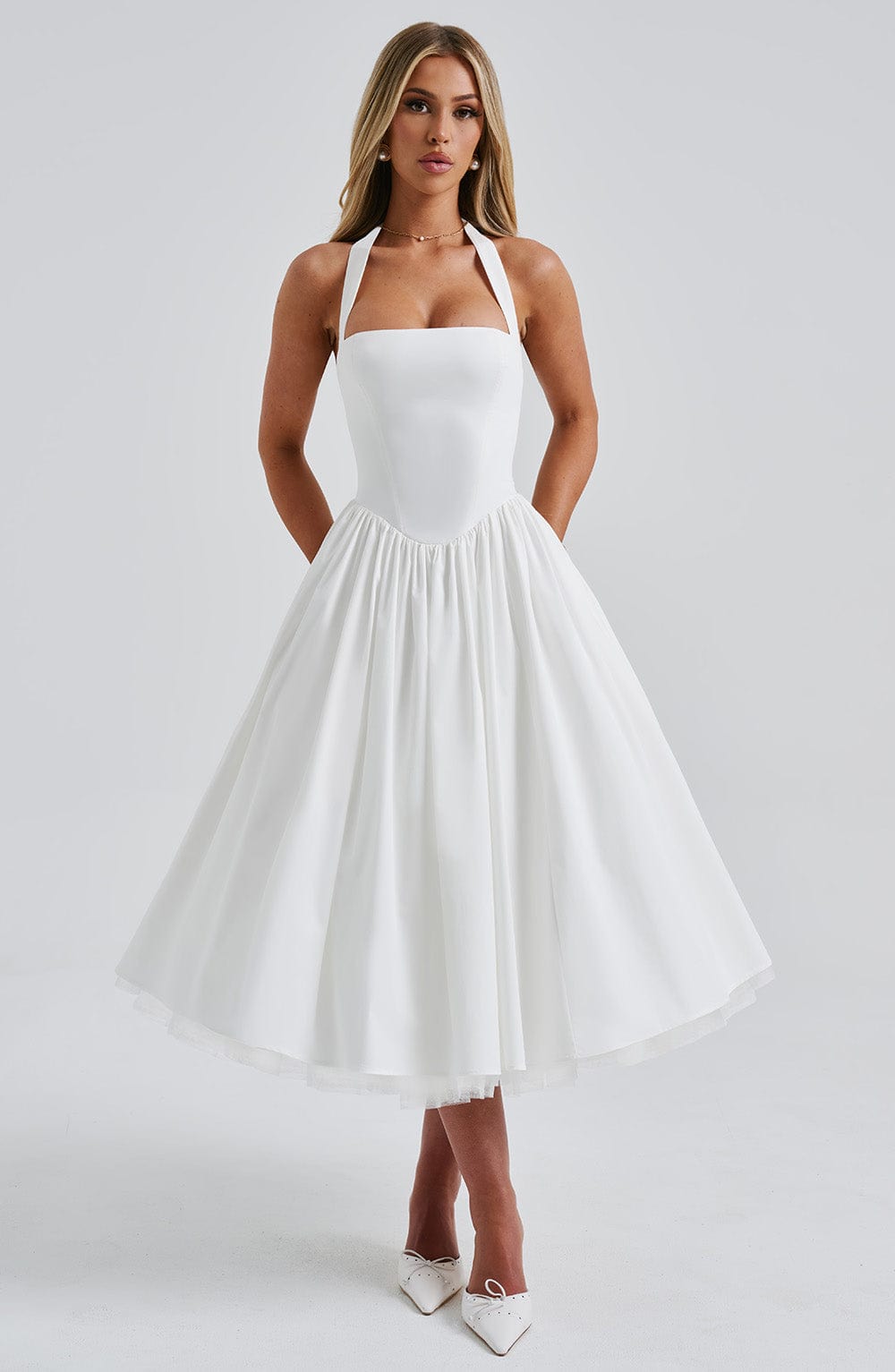 Elenlise Midi Dress in Ivory by Clandour, product photo 5