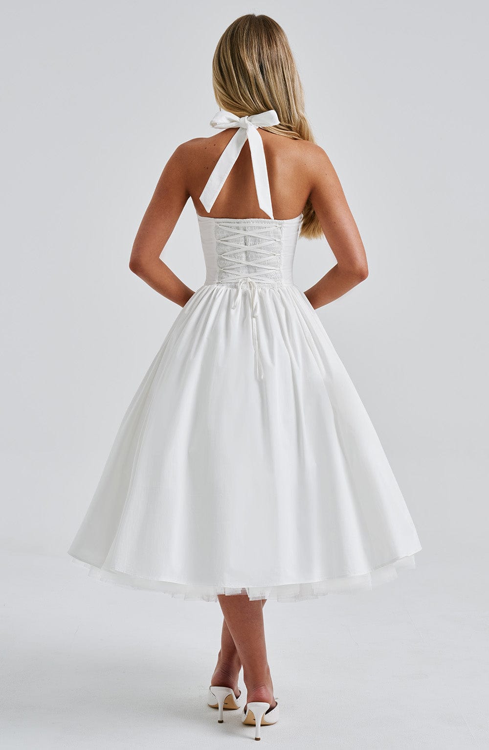 Elenlise Midi Dress in Ivory by Clandour, product photo 6