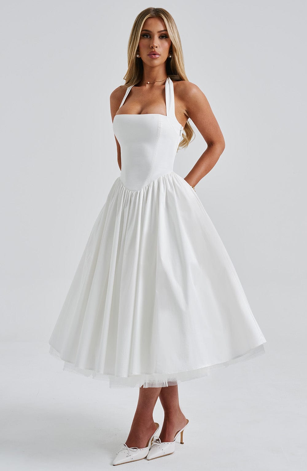 Elenlise Midi Dress in Ivory by Clandour, product photo 7