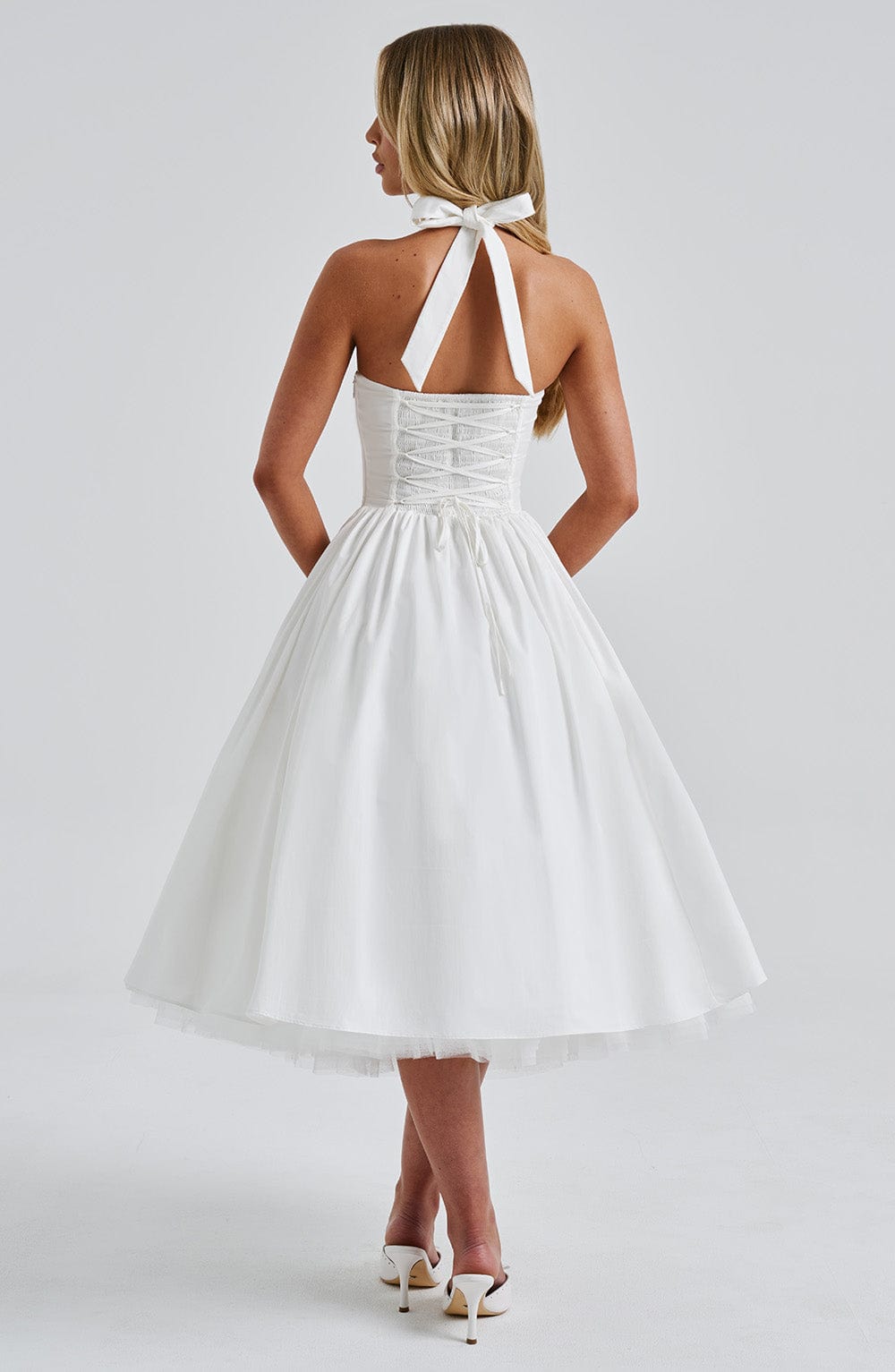Elenlise Midi Dress in Ivory by Clandour, product photo 11