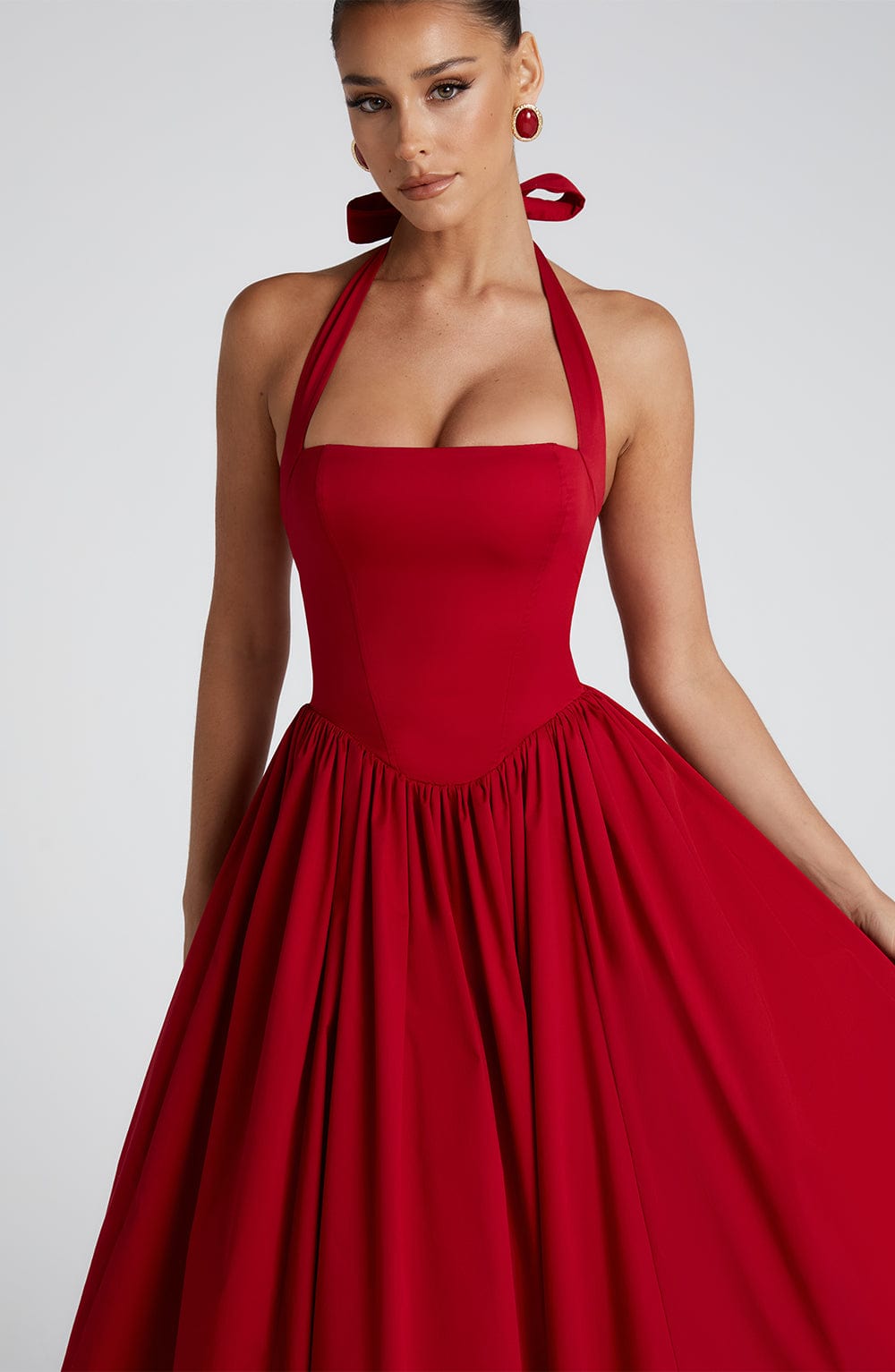Elenlise Midi Dress in Red by Clandour, product photo 8
