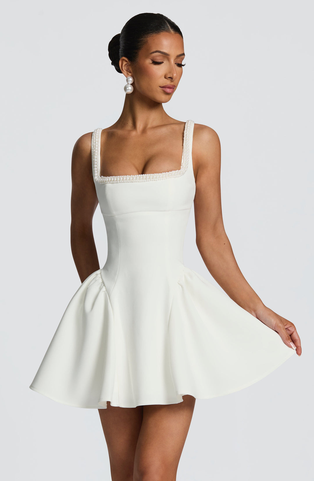 Elenola Mini Dress in Ivory by Clandour, product photo 6