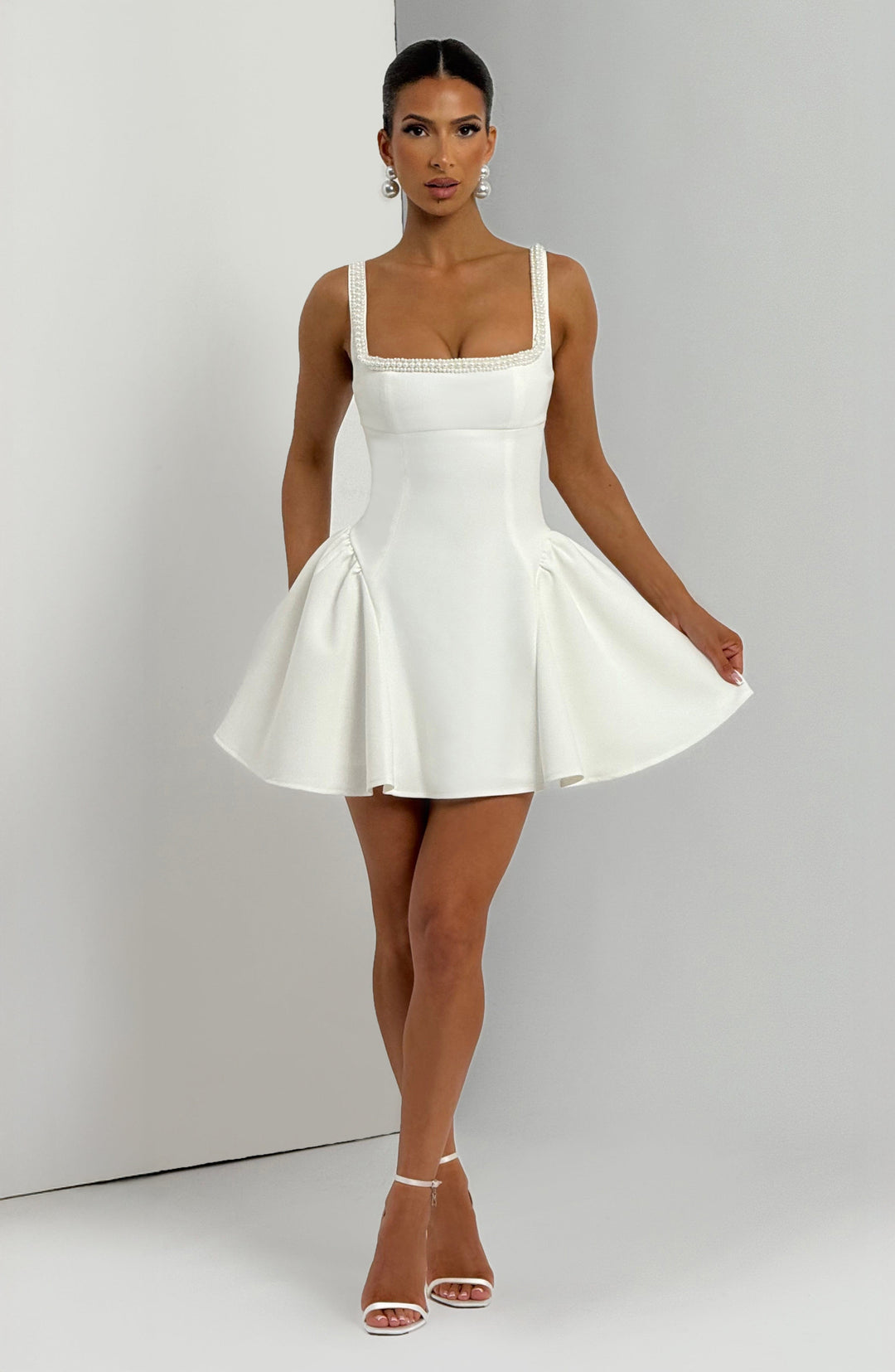 Elenola Mini Dress in Ivory by Clandour, product photo 7