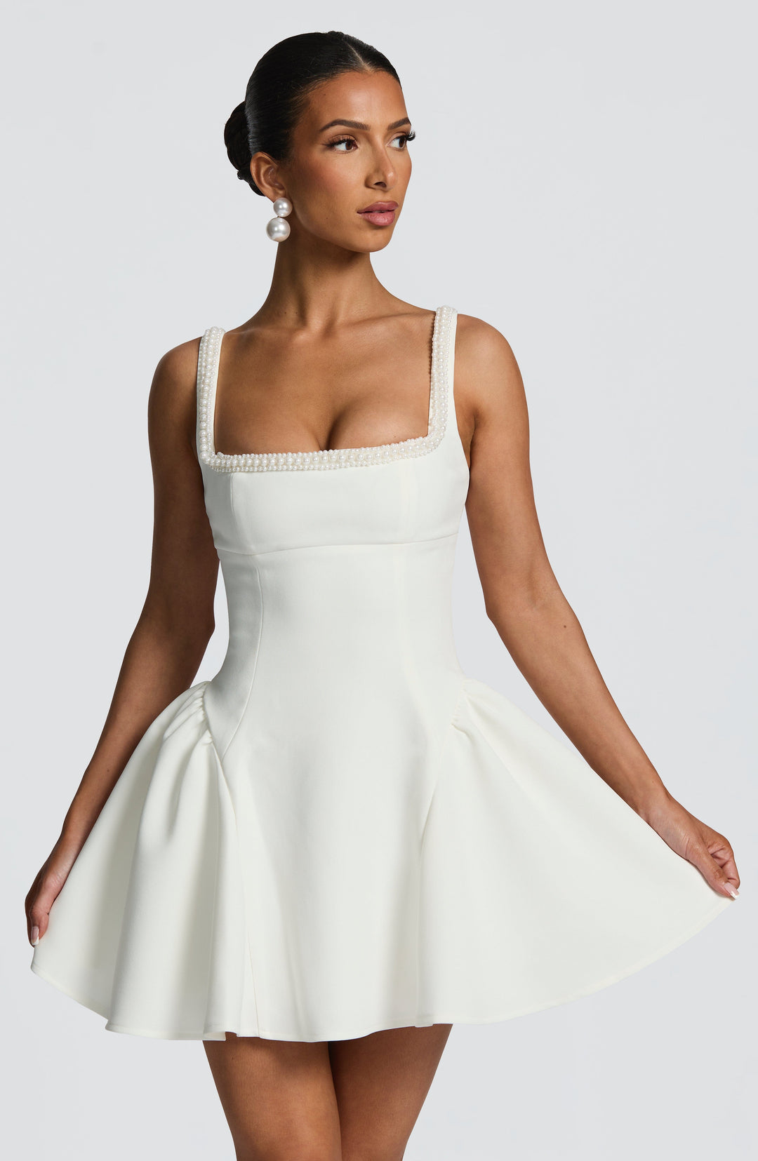 Elenola Mini Dress in Ivory by Clandour, product photo 9