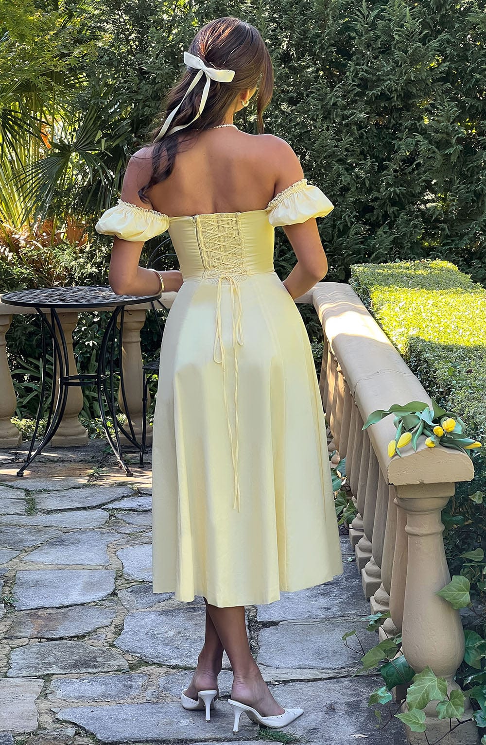 Elenvieve Midi Dress in Lemon by Clandour, product photo 2