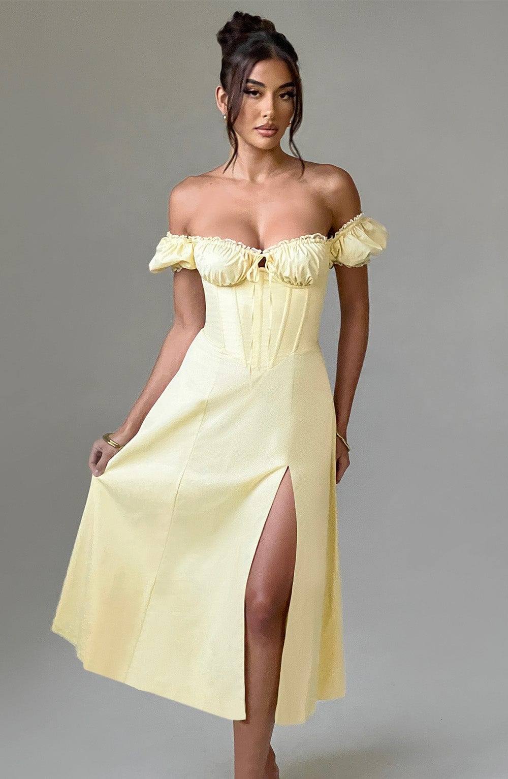 Elenvieve Midi Dress in Lemon by Clandour, product photo 8