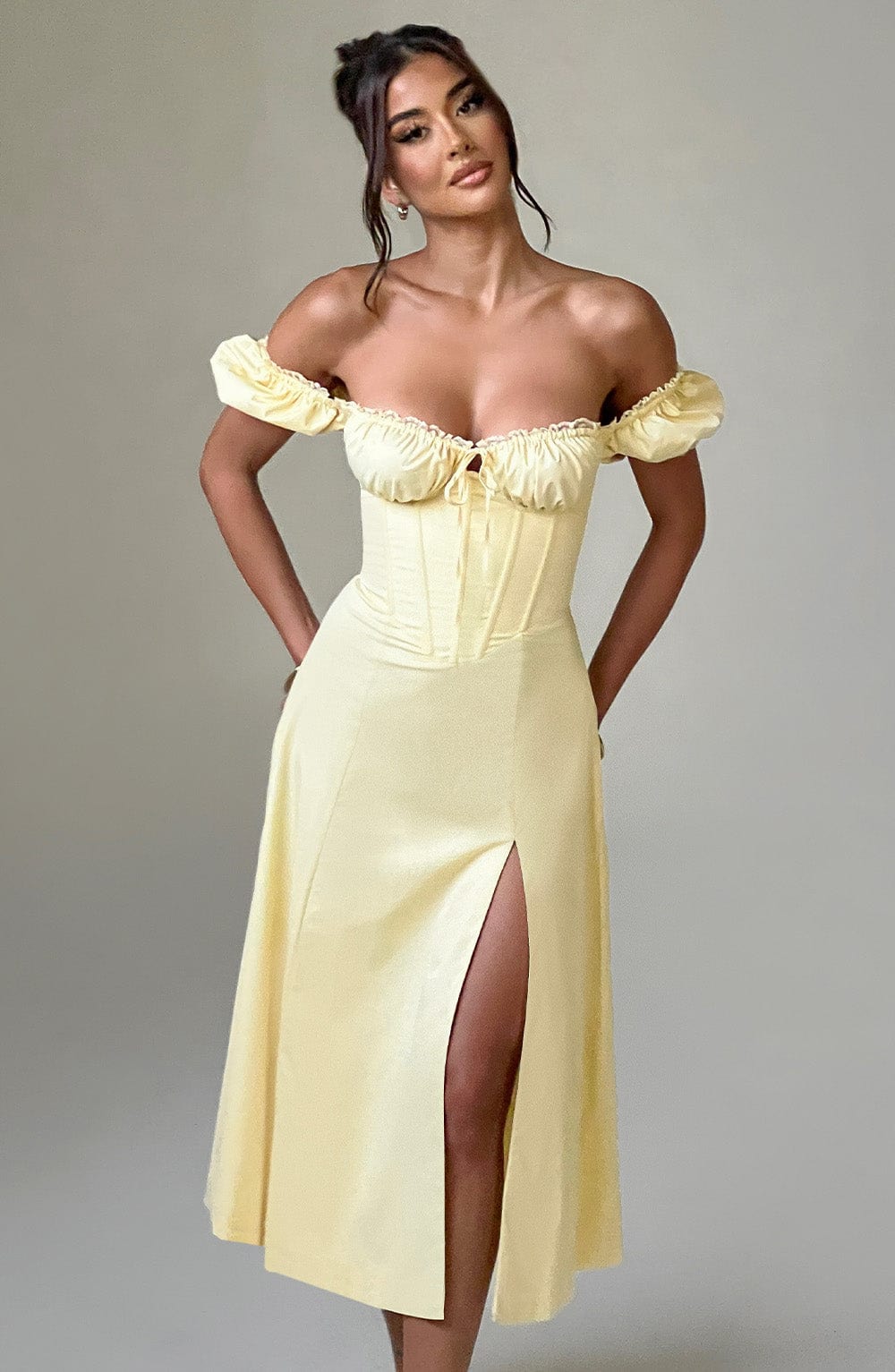 Elenvieve Midi Dress in Lemon by Clandour, product photo 10