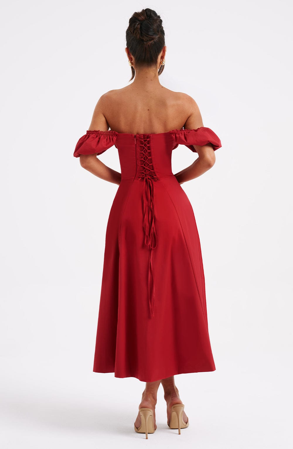 Elenvieve Midi Dress in Red by Clandour, product photo 2