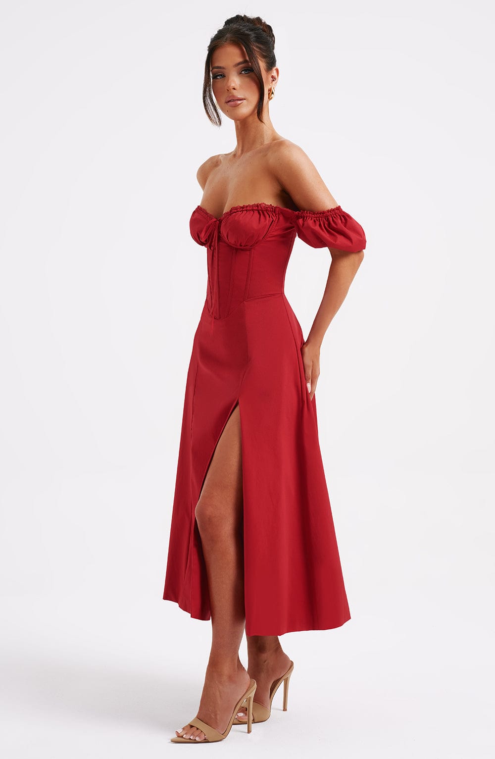 Elenvieve Midi Dress in Red by Clandour, product photo 5