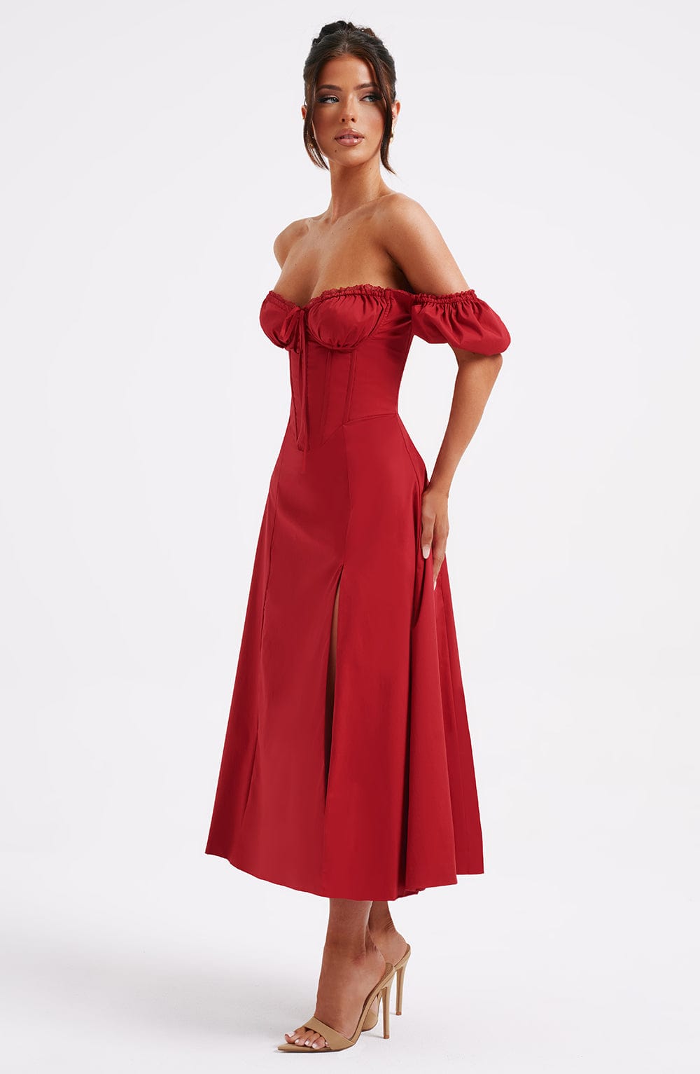 Elenvieve Midi Dress in Red by Clandour, product photo 6