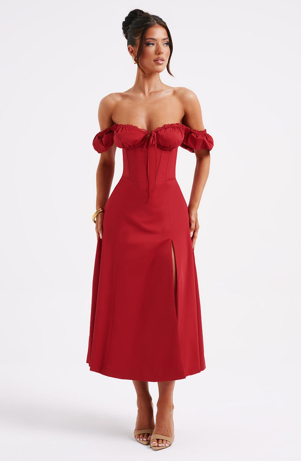 Elenvieve Midi Dress in Red by Clandour, product photo 7