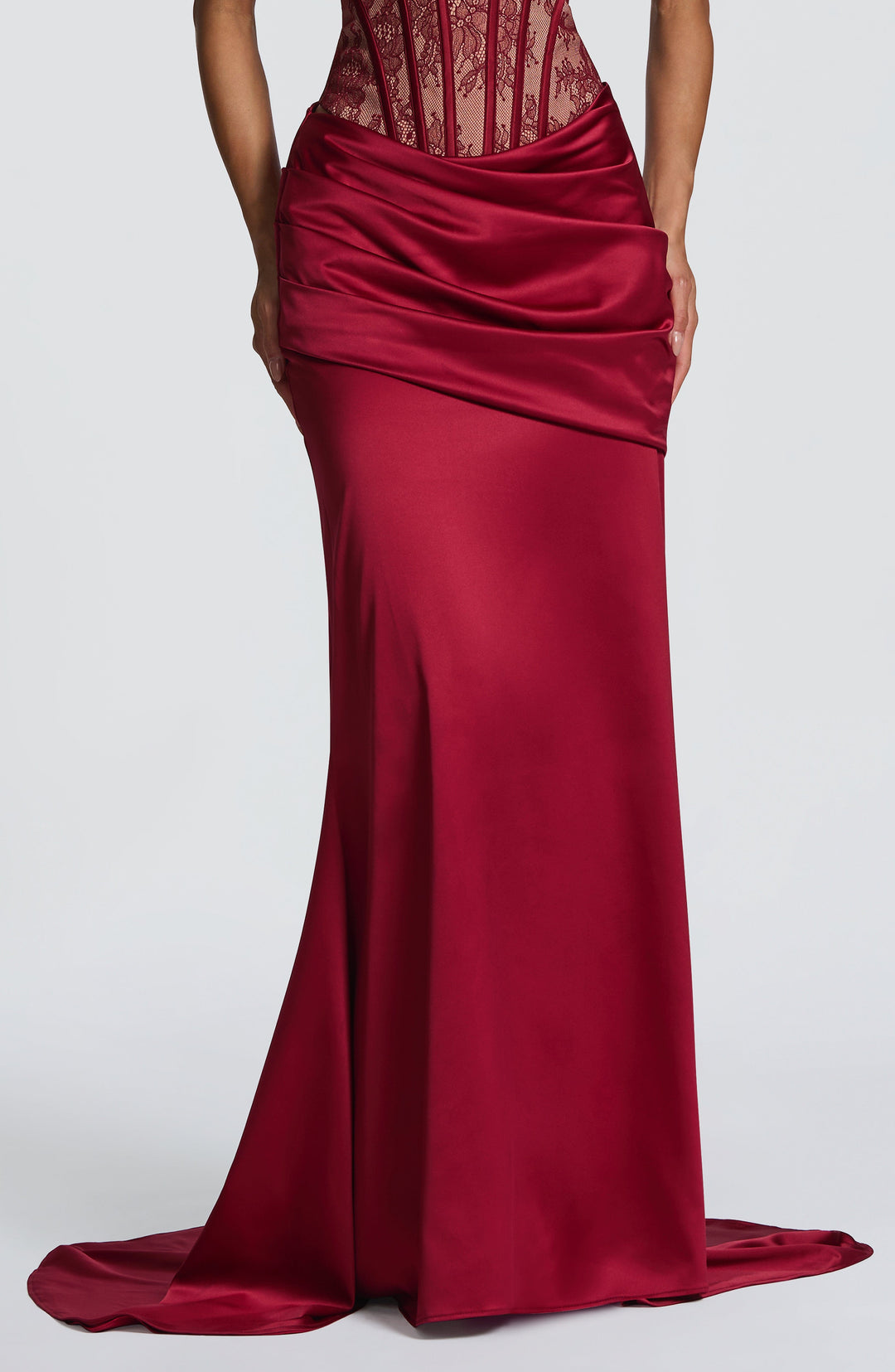 Elenyne Maxi Skirt in Burgundy by Clandour, product photo 3