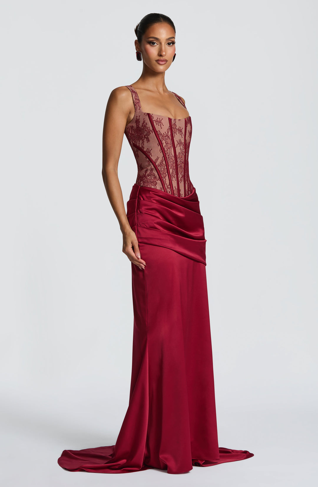 Elenyne Maxi Skirt in Burgundy by Clandour, product photo 9