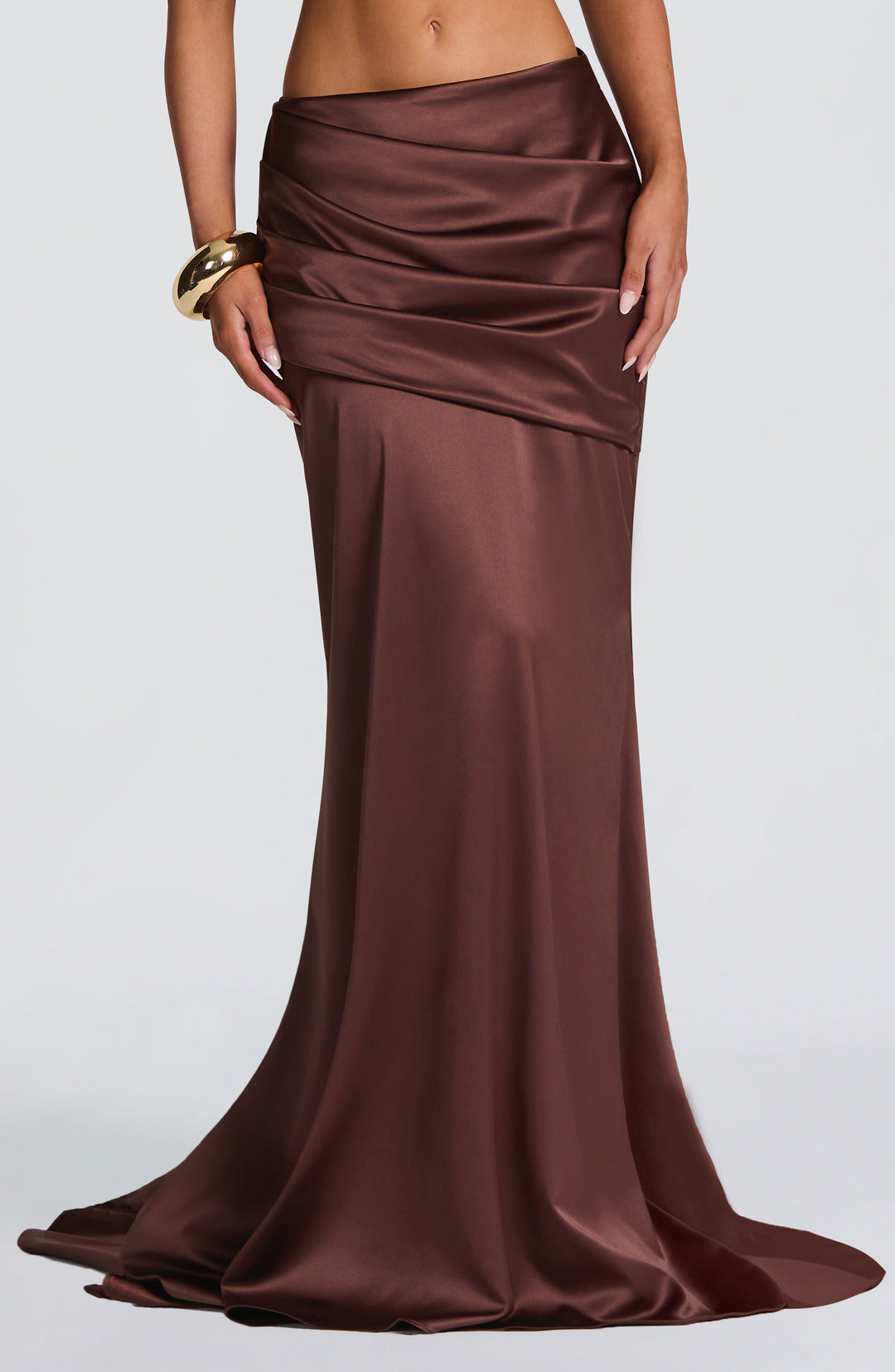Elenyne Maxi Skirt in Plum Brown by Clandour, product photo 1