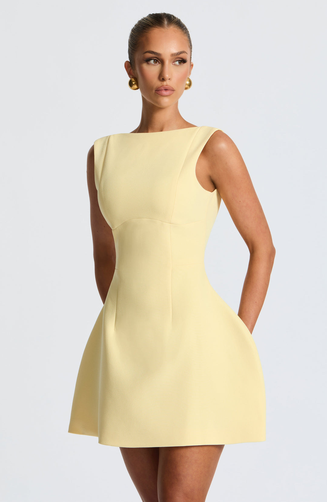 Elowyn Mini Dress in Lemon by Clandour, product photo 4