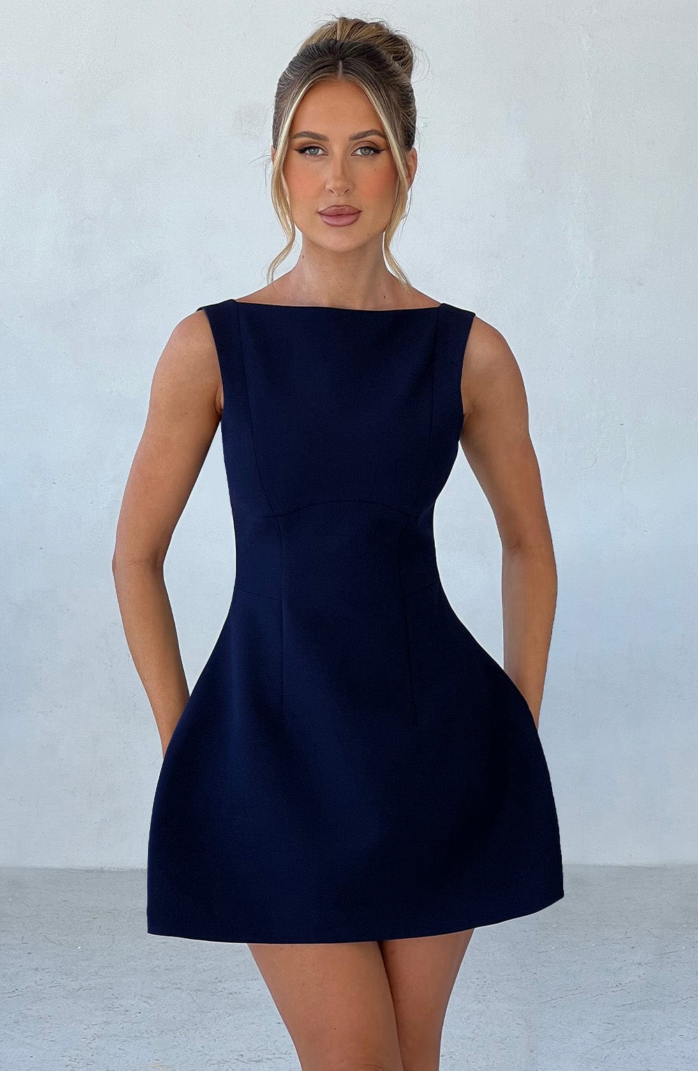 Elowyn Mini Dress in Navy by Clandour, product photo 4