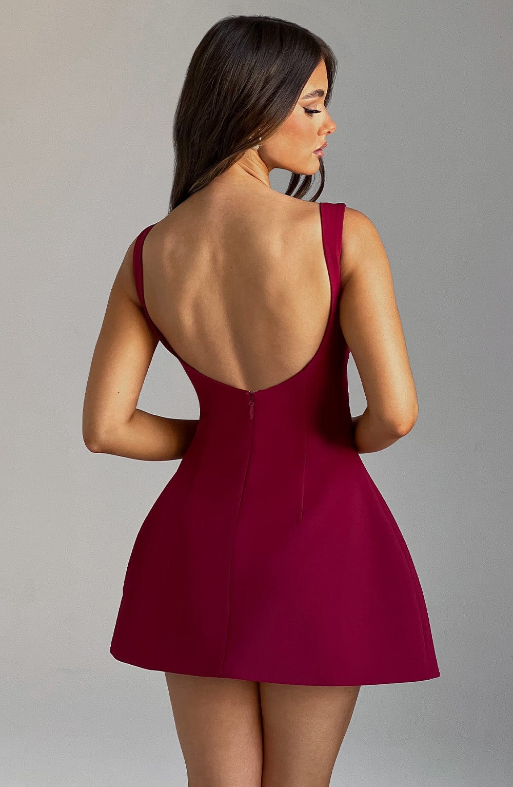 Elowyn Mini Dress in Wine by Clandour, product photo 4