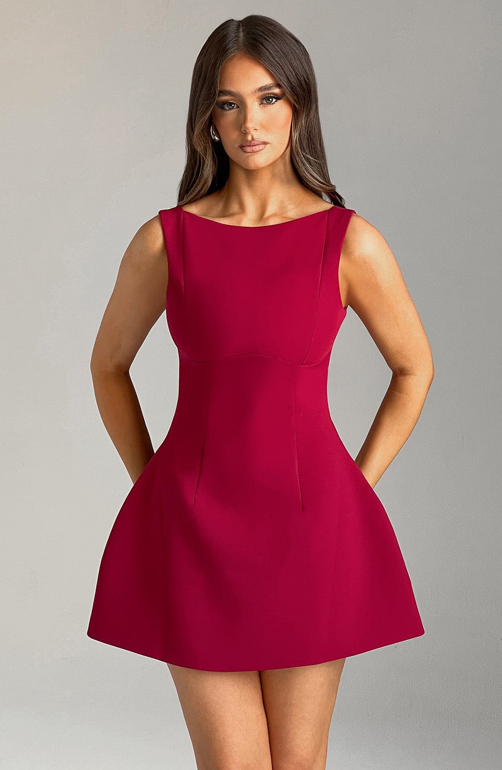 Elowyn Mini Dress in Wine by Clandour, product photo 7