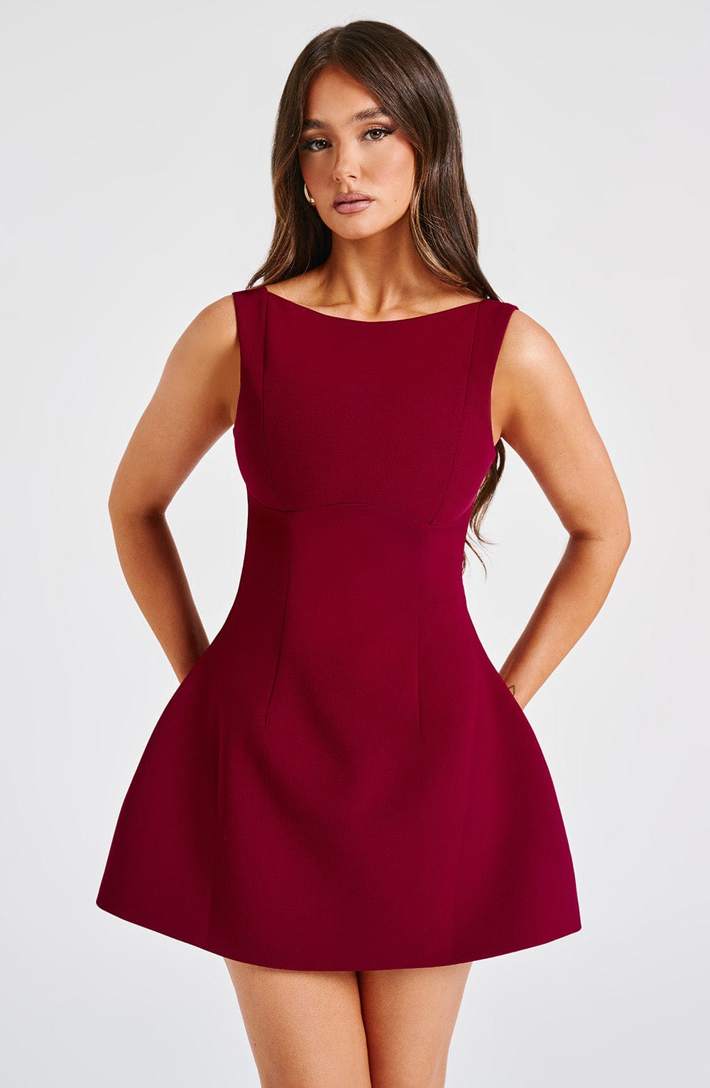 Elowyn Mini Dress in Wine by Clandour, product photo 10