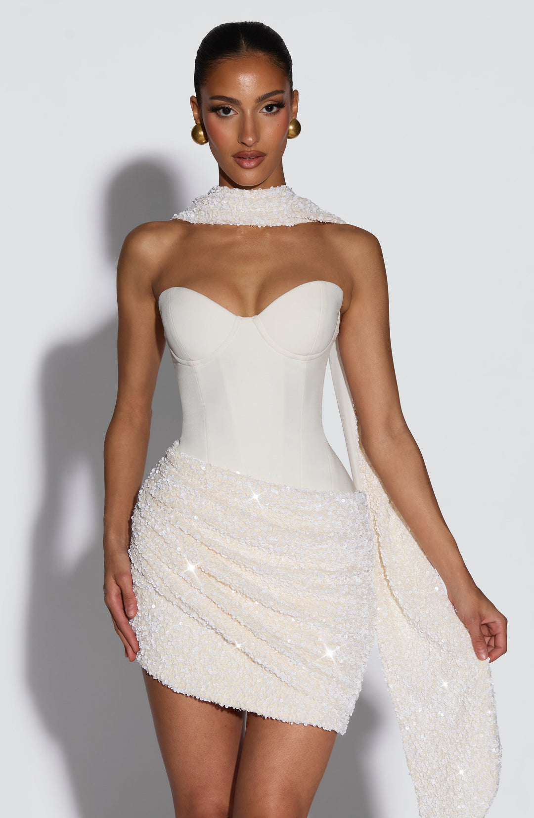 Fioraena Mini Dress in Ivory by Clandour, product photo 5