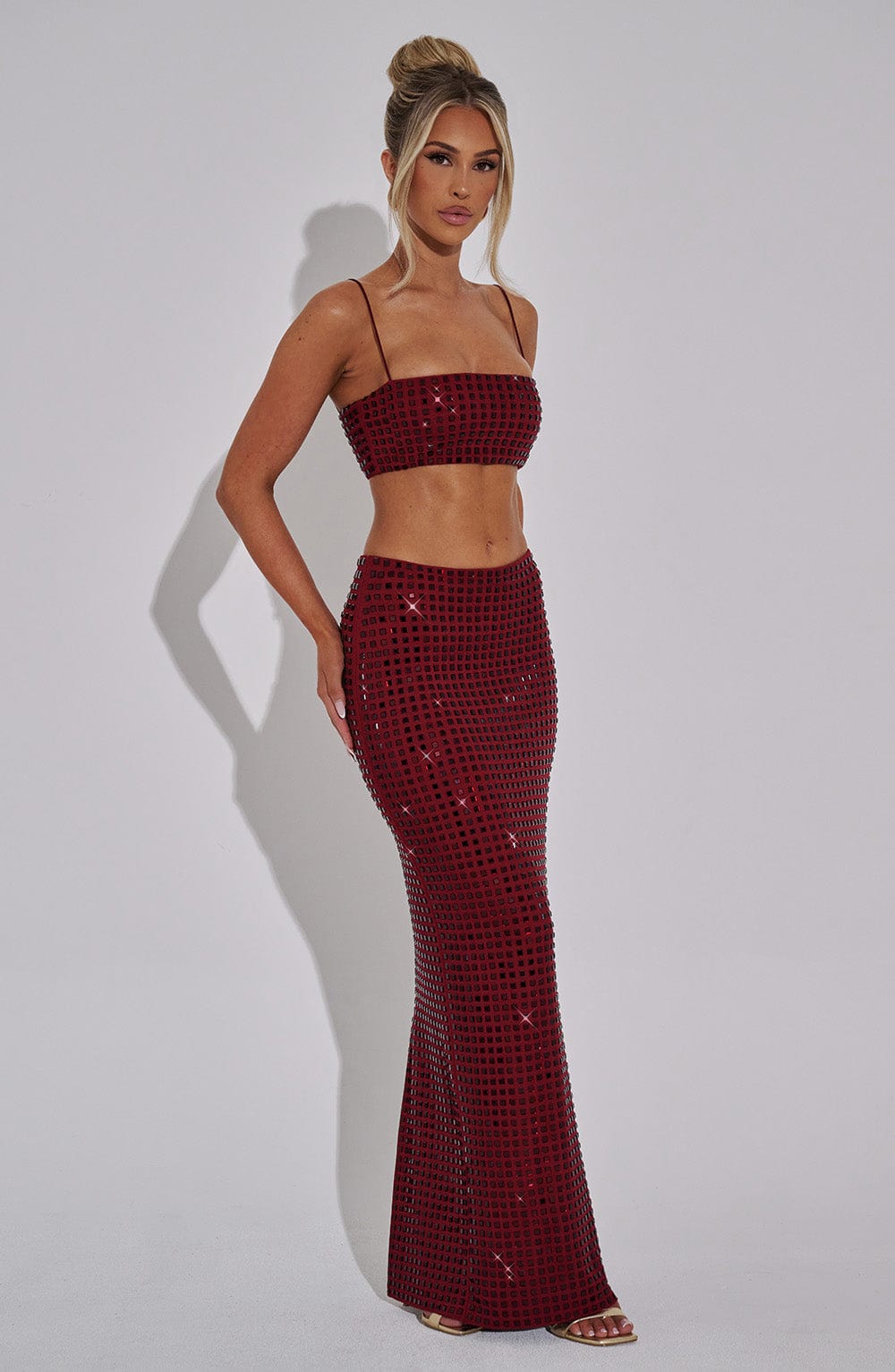 Fioraessa Maxi Skirt in Wine by Clandour, product photo 3