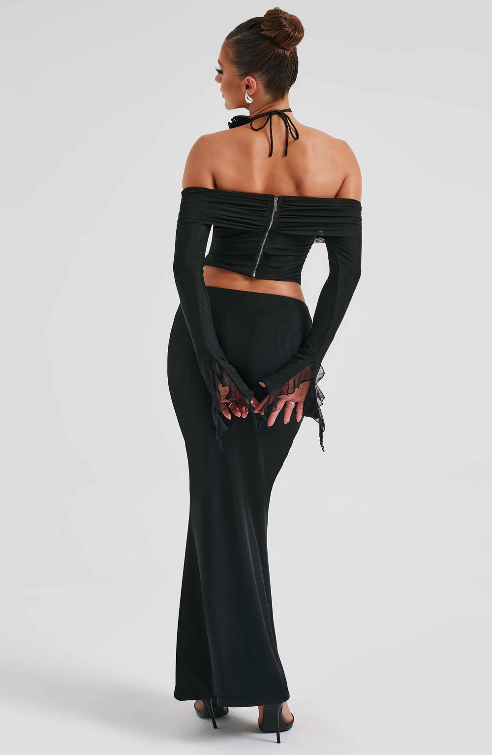 Fioraette Maxi Skirt in Black by Clandour, product photo 2