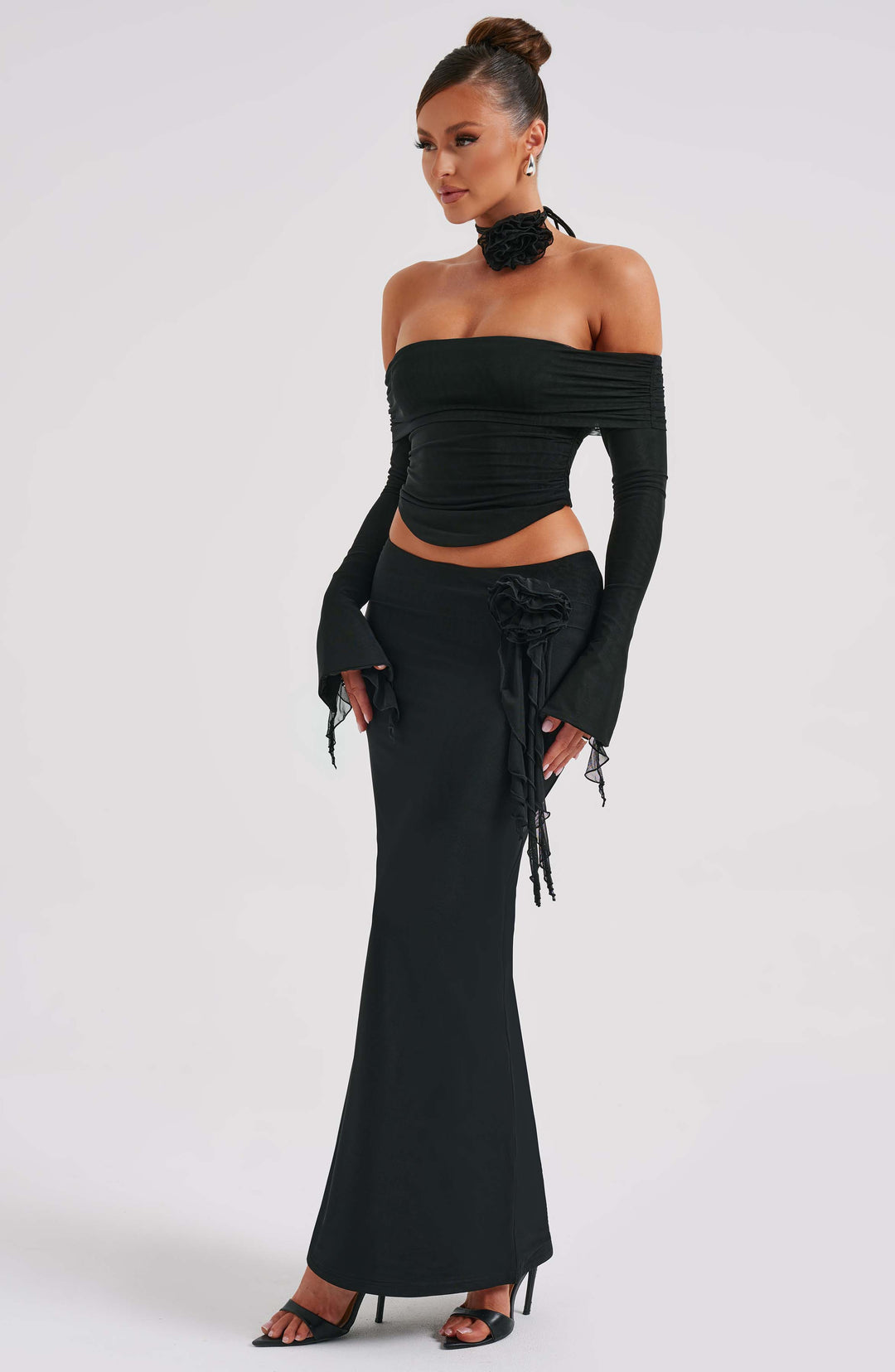 Fioraette Maxi Skirt in Black by Clandour, product photo 3