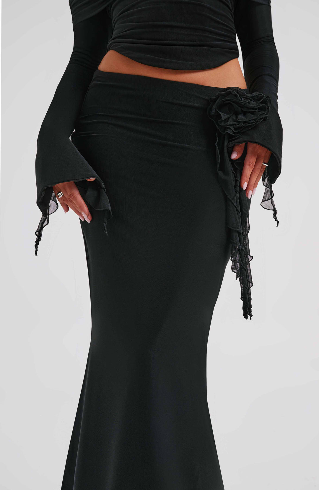 Fioraette Maxi Skirt in Black by Clandour, product photo 5