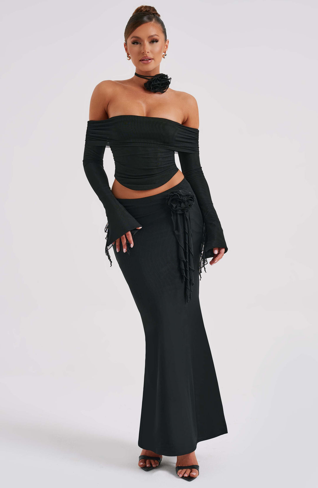 Fioraette Maxi Skirt in Black by Clandour, product photo 6