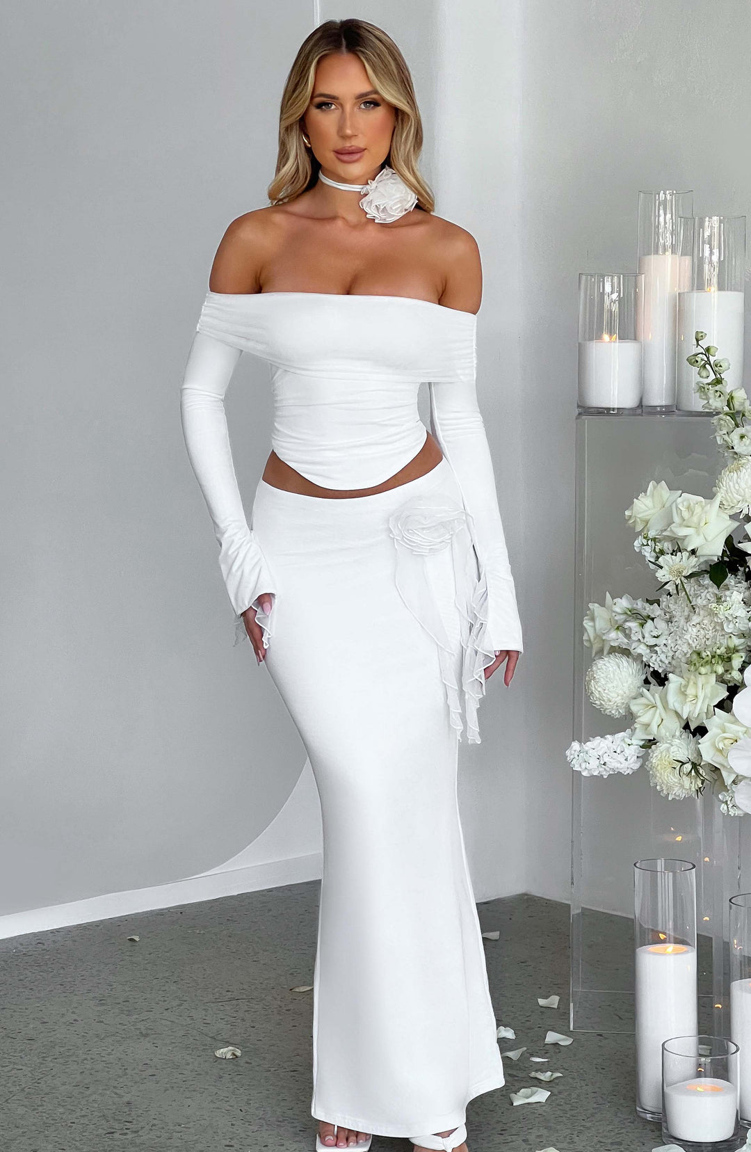 Fioraette Maxi Skirt in Ivory by Clandour, product photo 1