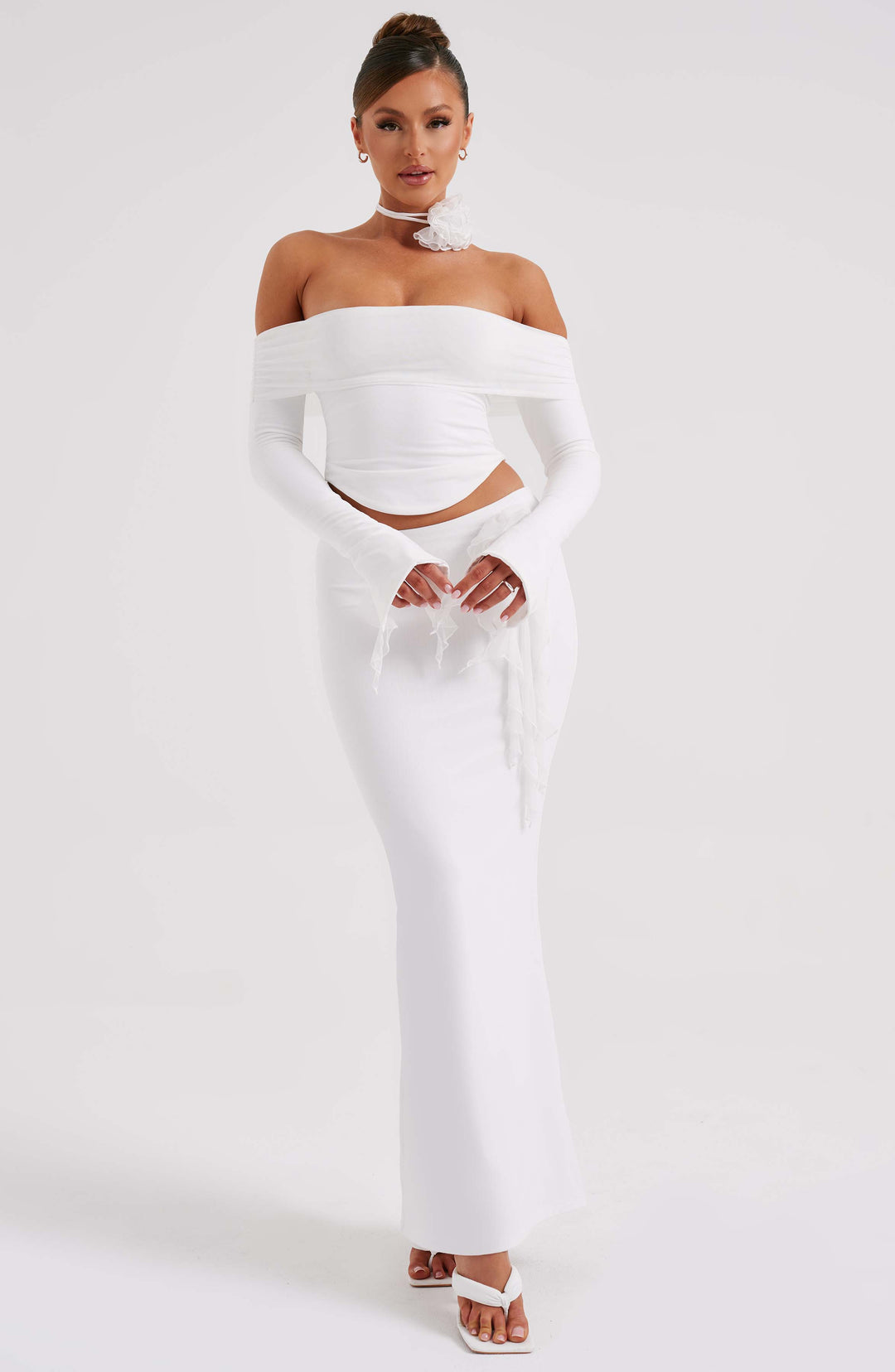 Fioraette Maxi Skirt in Ivory by Clandour, product photo 9