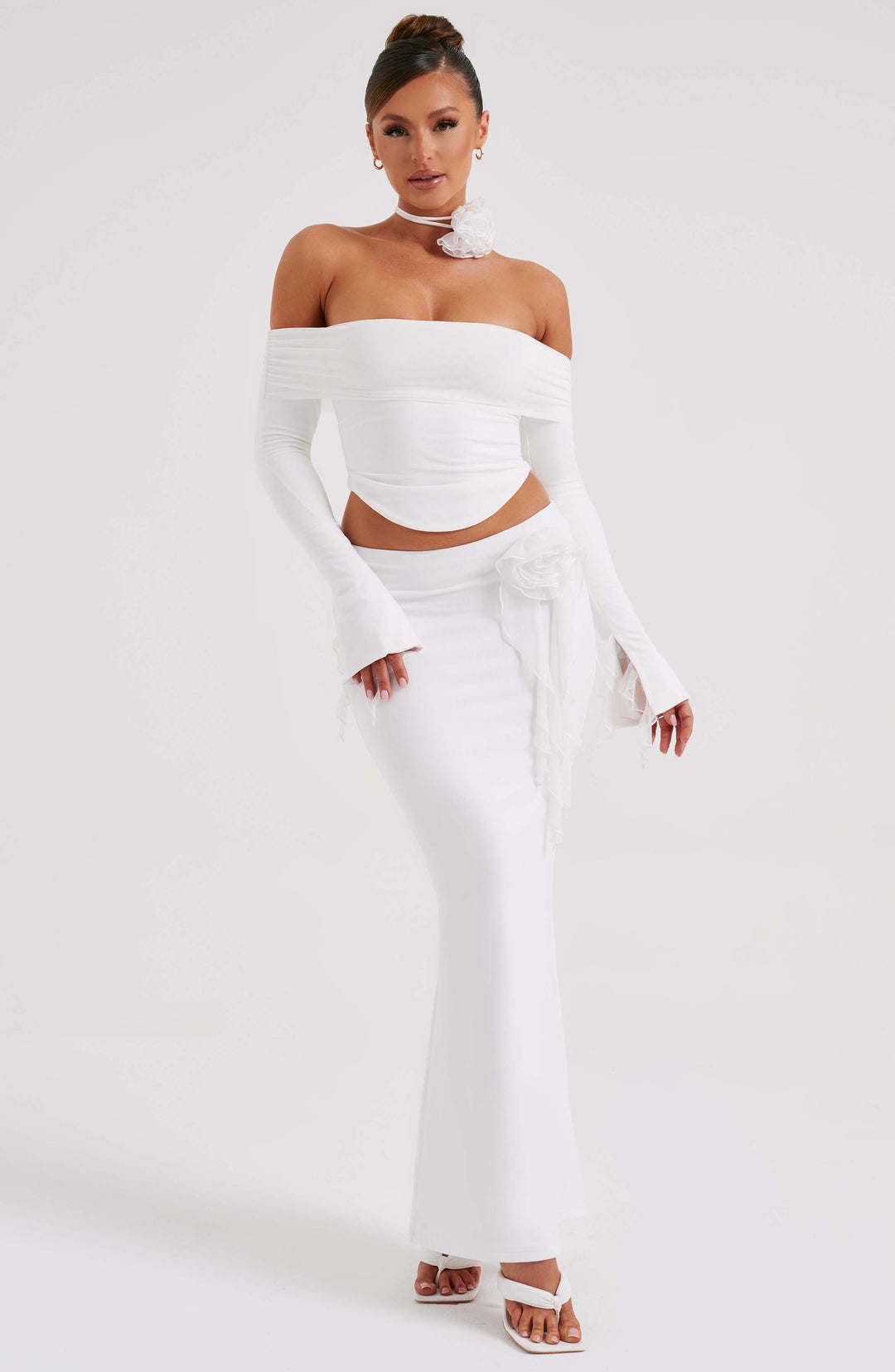 Fioraette Maxi Skirt in Ivory by Clandour, product photo 11