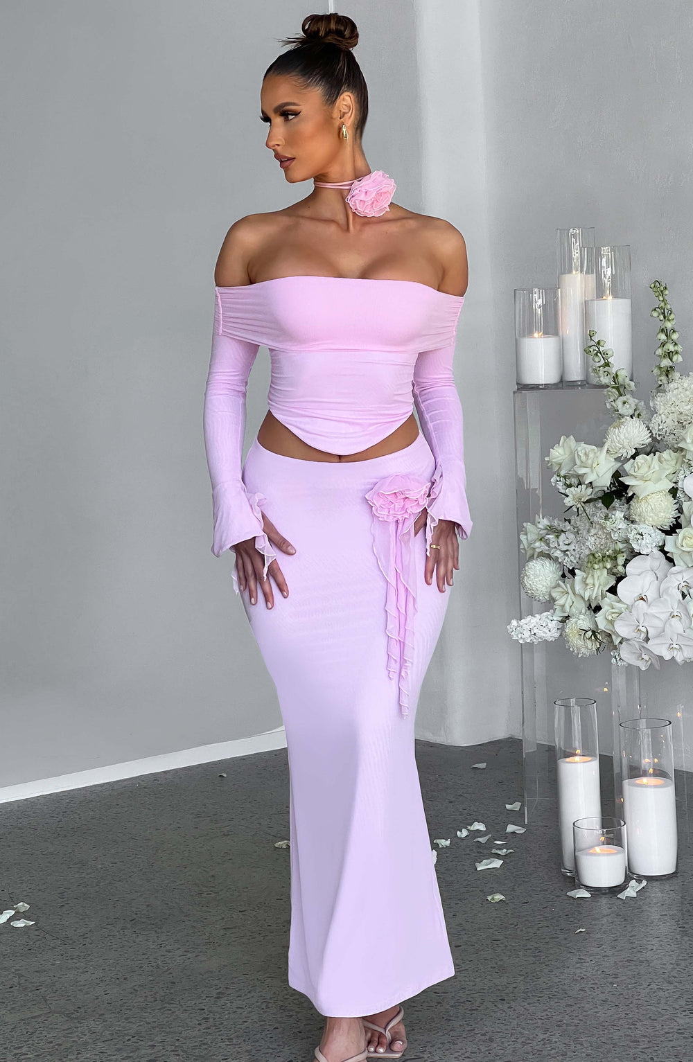 Fioraette Maxi Skirt in Pink by Clandour, product photo 2