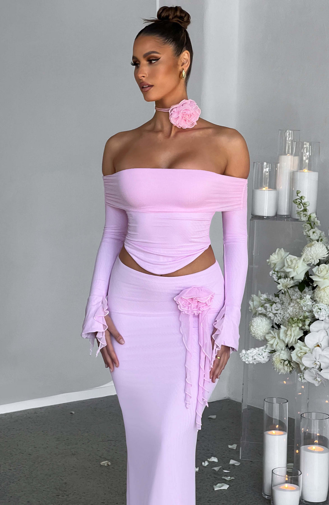 Fioraette Maxi Skirt in Pink by Clandour, product photo 3