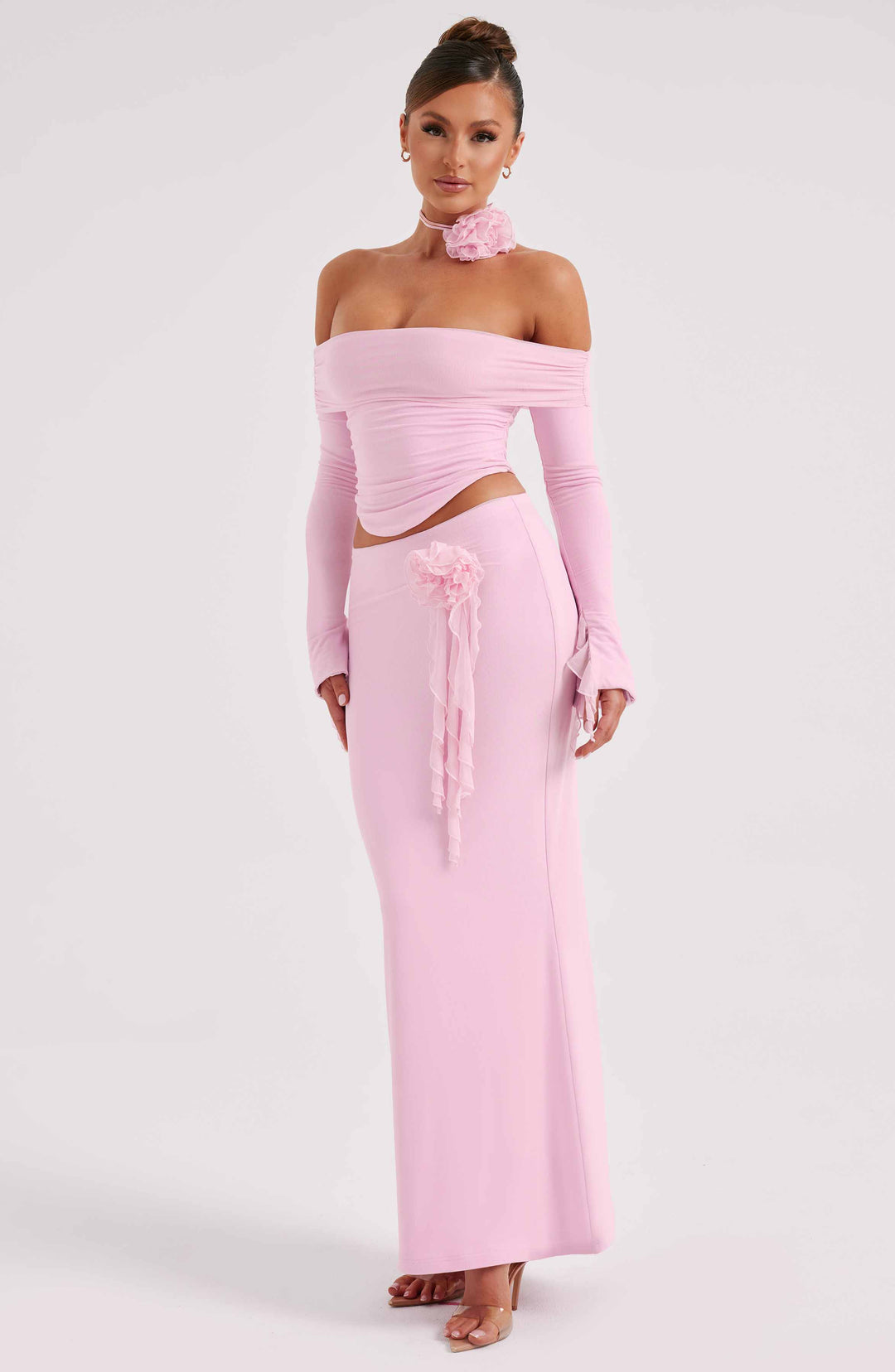 Fioraette Maxi Skirt in Pink by Clandour, product photo 5