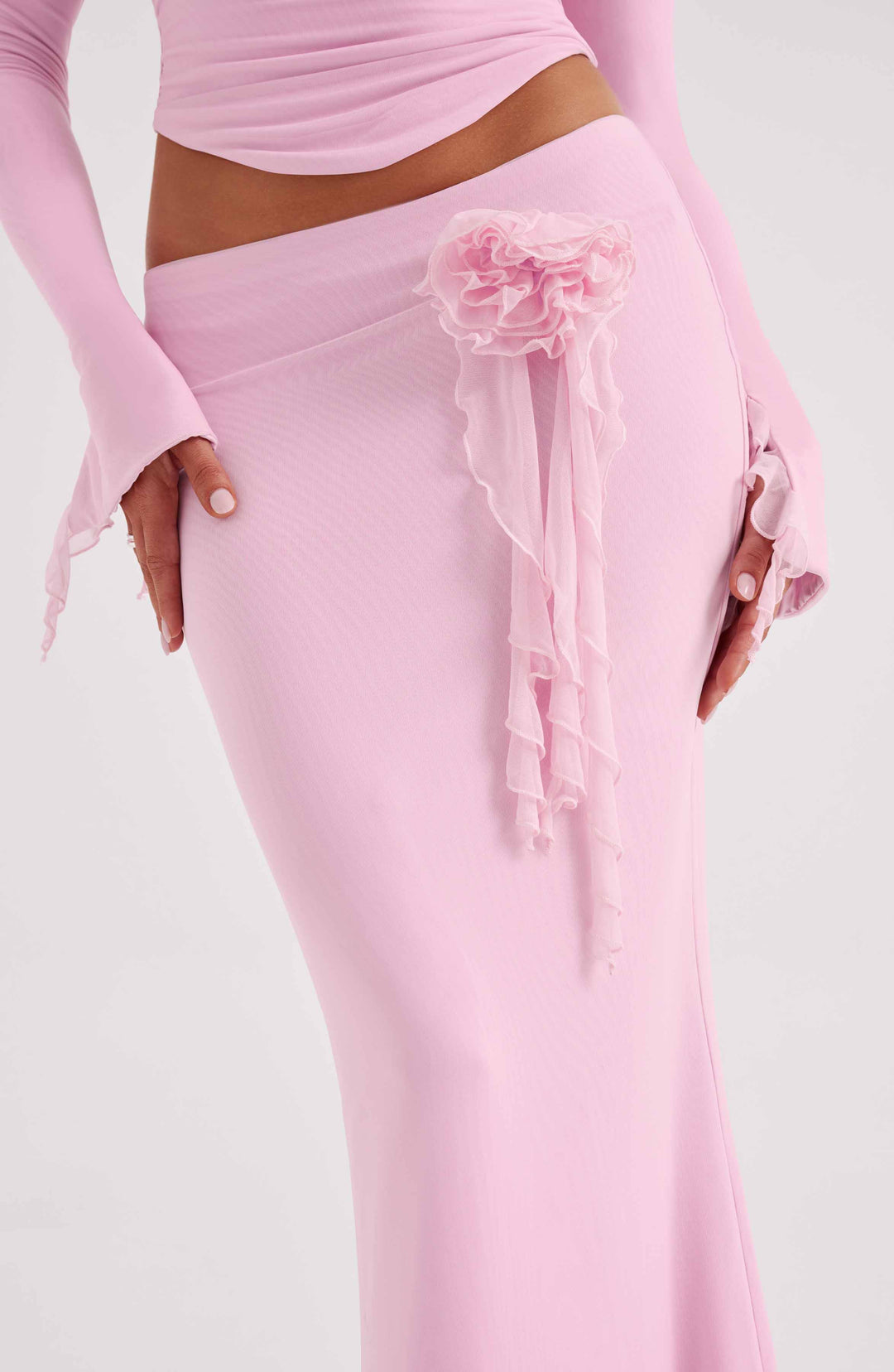Fioraette Maxi Skirt in Pink by Clandour, product photo 7