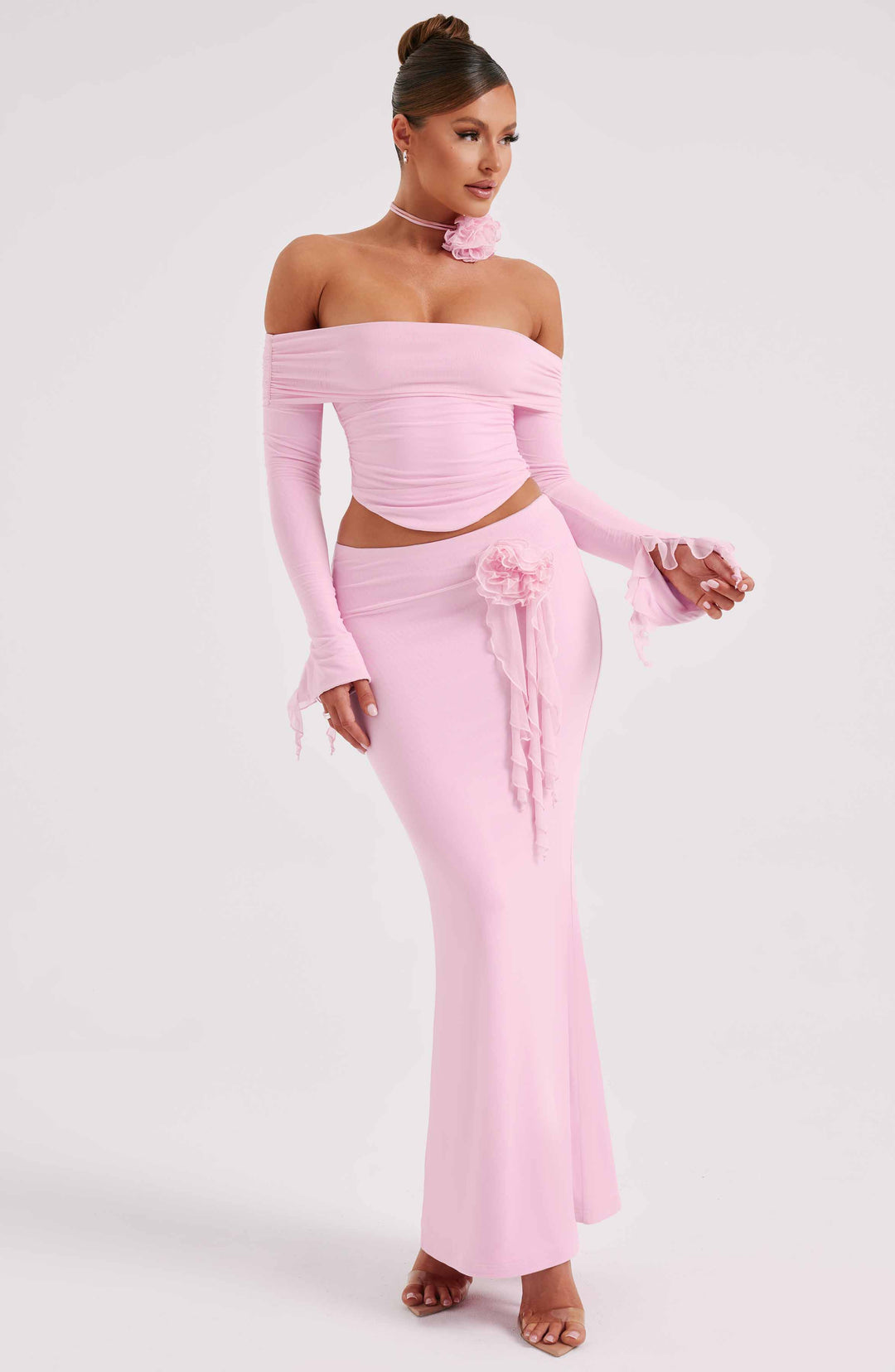 Fioraette Maxi Skirt in Pink by Clandour, product photo 13