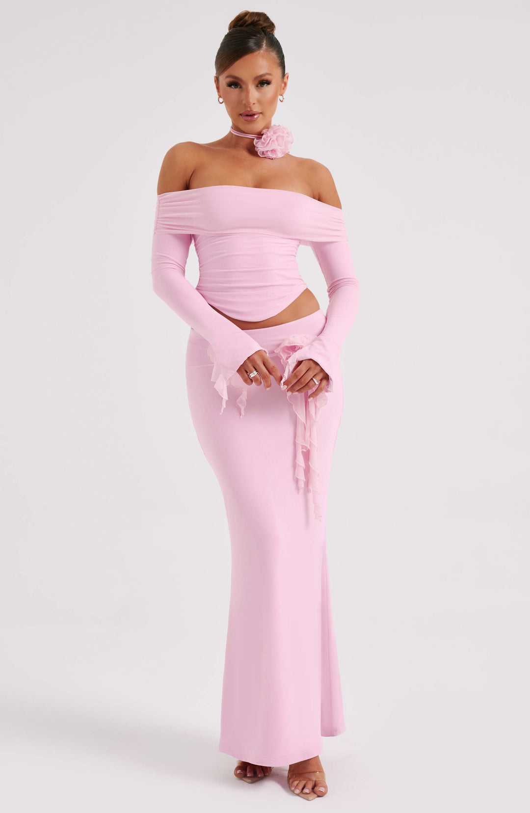 Fioraette Maxi Skirt in Pink by Clandour, product photo 16