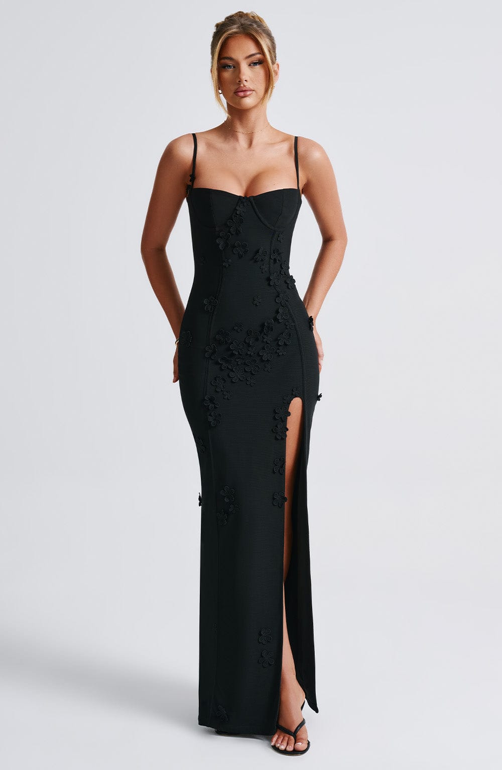 Fioraia Maxi Dress in Black Lined by Clandour, product photo 7
