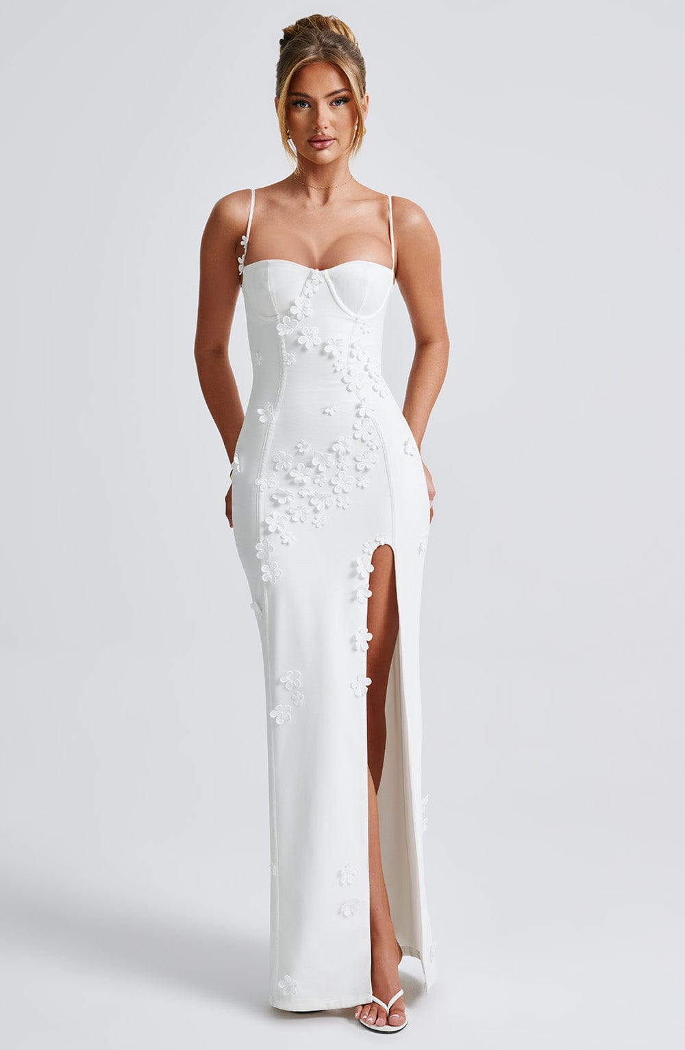 Fioraia Maxi Dress in Ivory Lined by Clandour, product photo 9