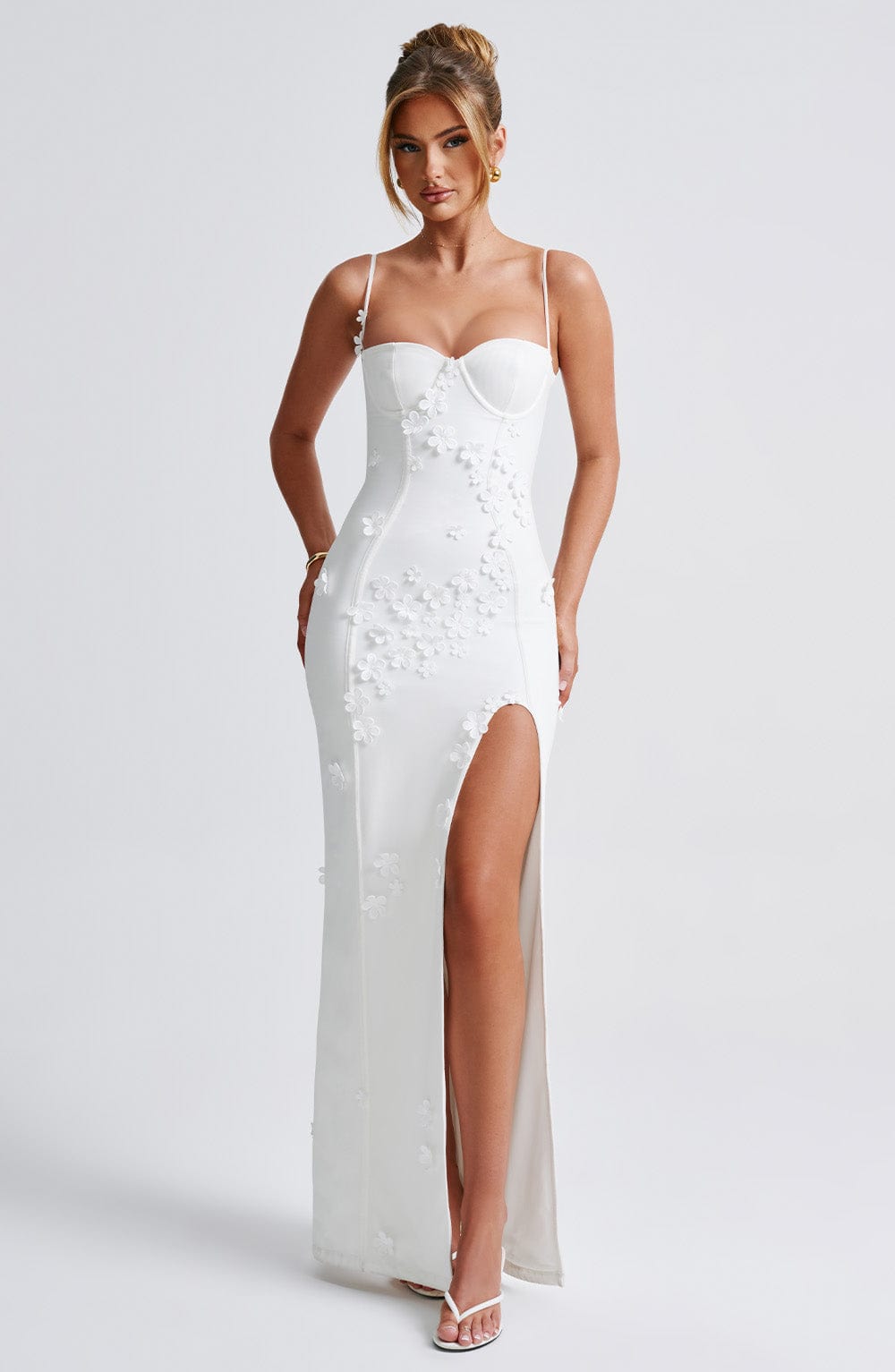 Fioraia Maxi Dress in Ivory Lined by Clandour, product photo 10